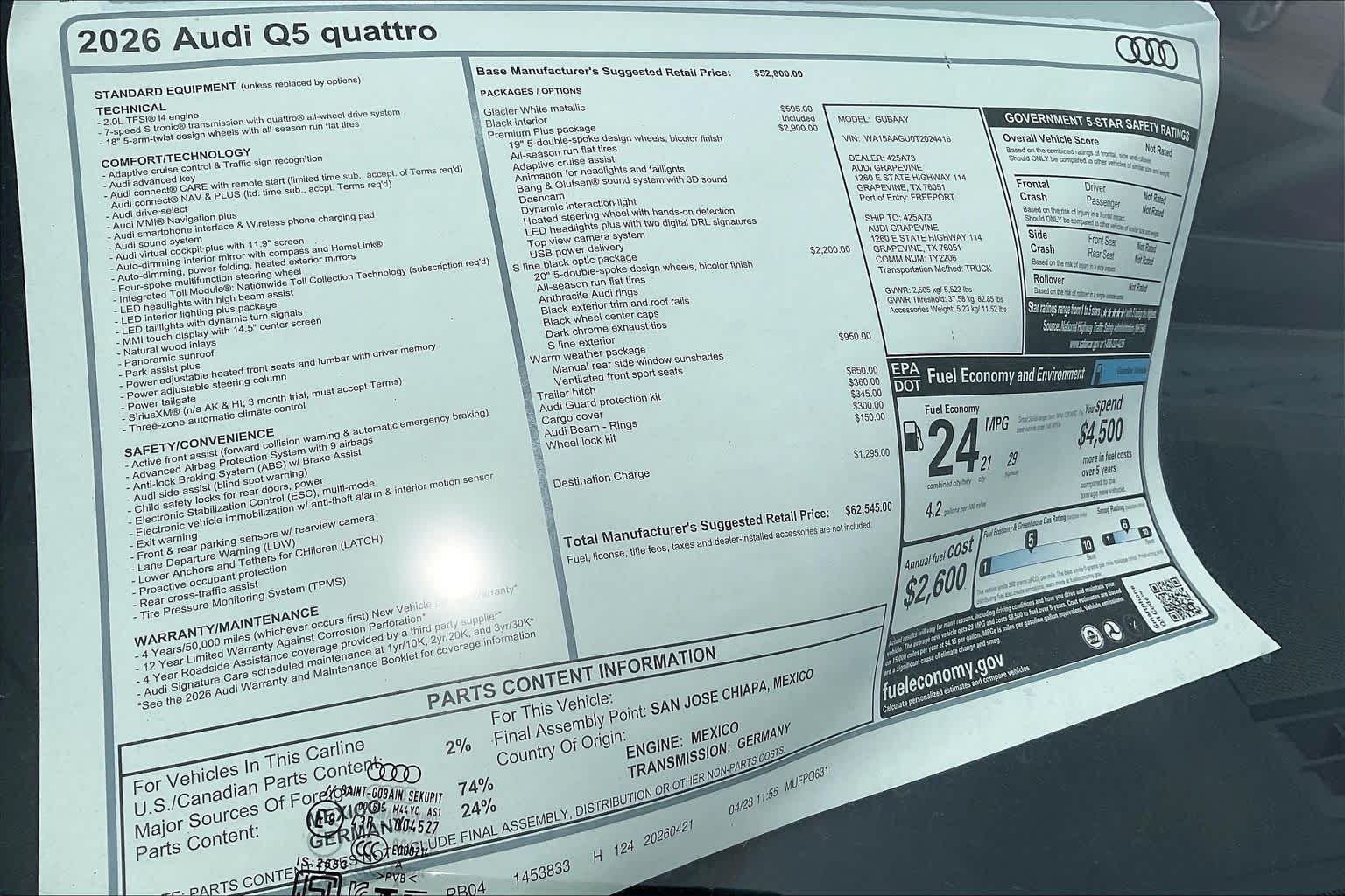 New 2026 Glacier White m Audi Premium Plus image 18
