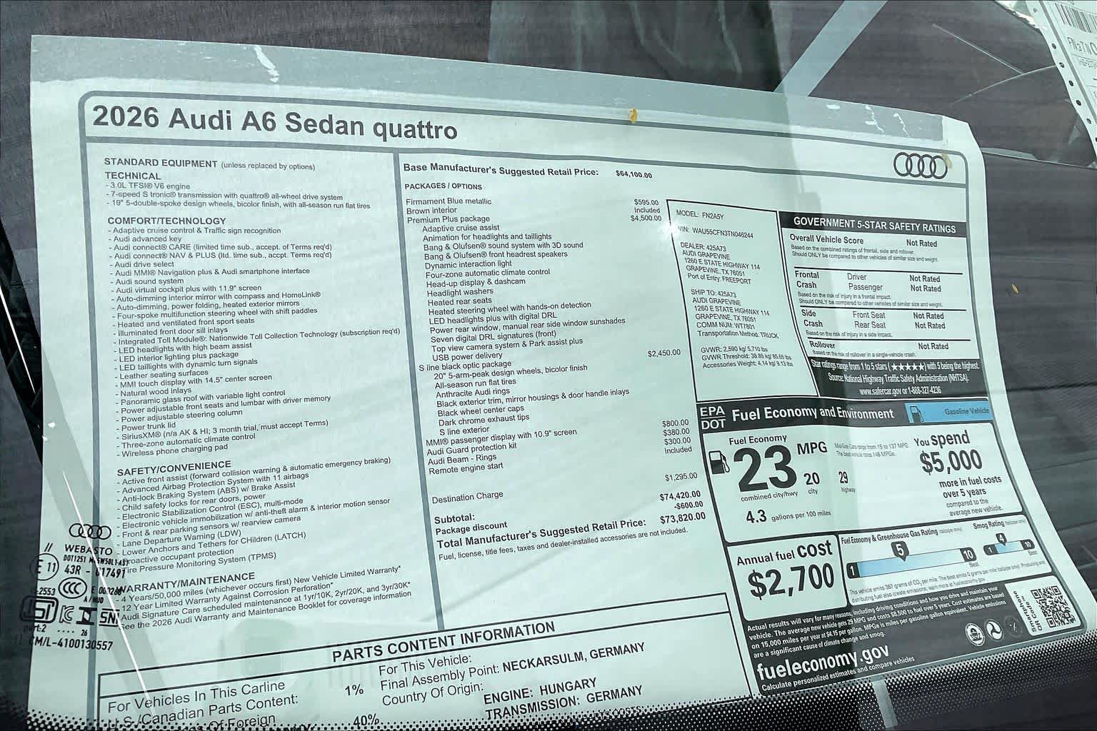 New 2026 Firmament Blue Audi Premium Plus image 18