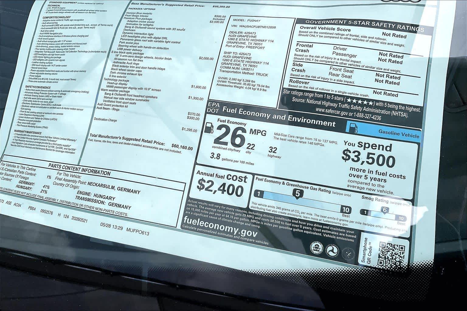 New 2026 Horizon Blue me Audi Premium Plus image 19