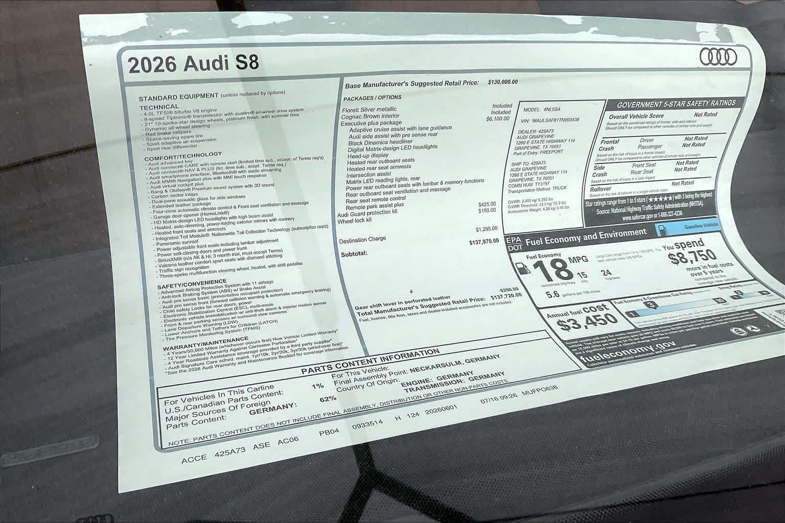 New 2026 Florett Silver Audi  image 19