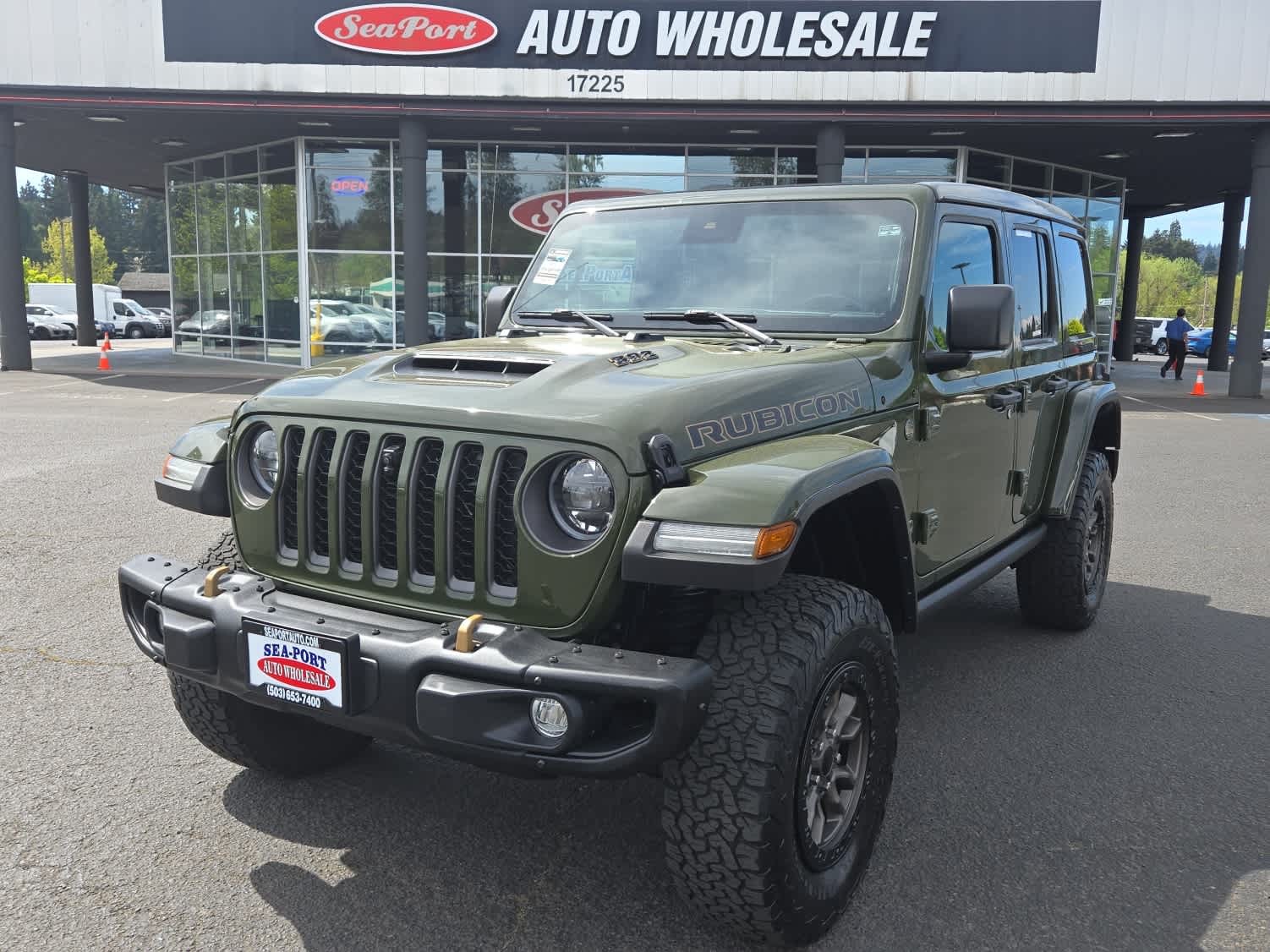 Sarge Green Clearcoat 2023 Jeep Wrangler Rubicon 392 4-Door 4WD SUV / Crossover Four-Wheel Drive 8-Speed Automatic
