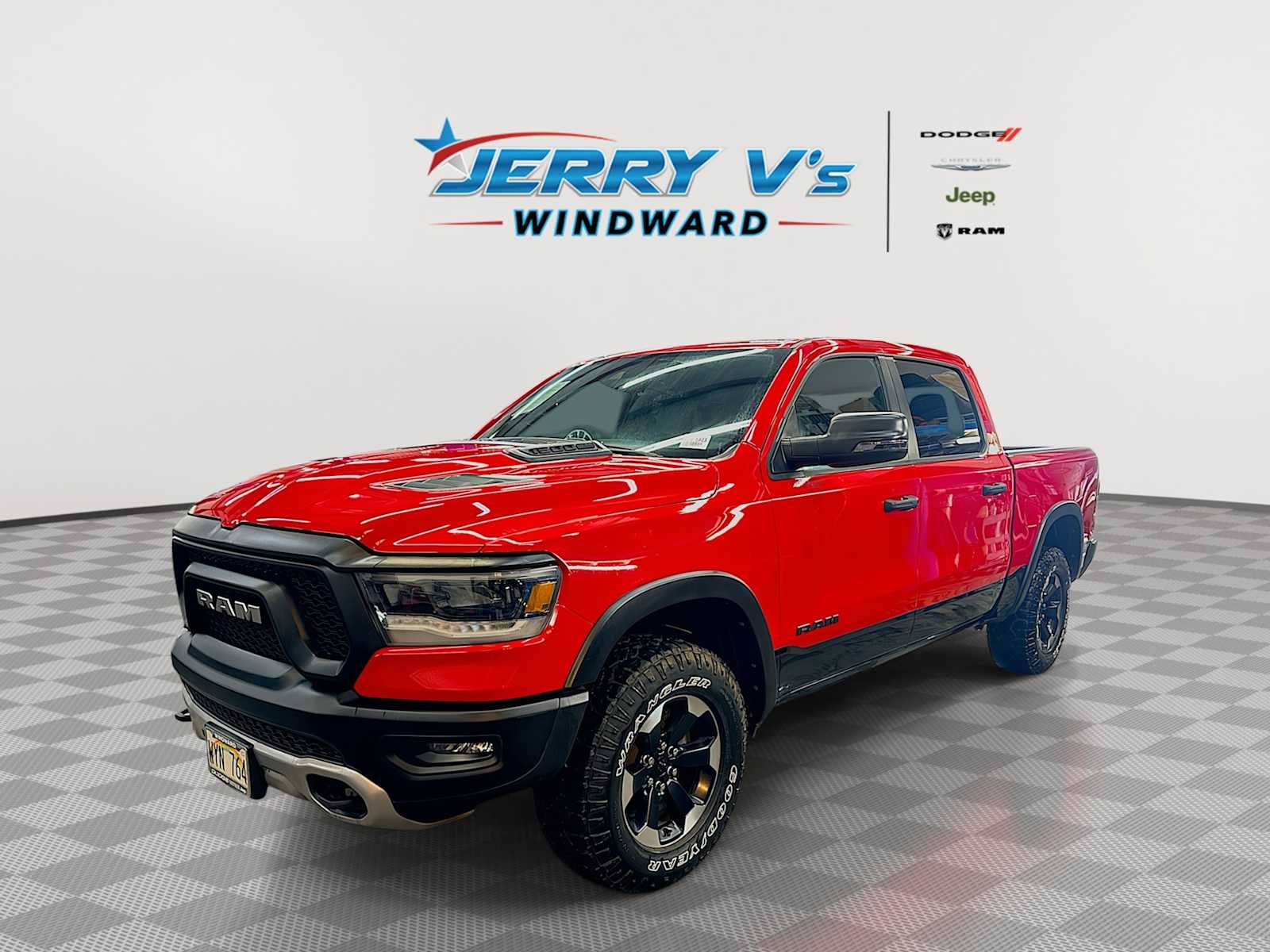 Flame Red Clearcoat 2023 RAM 1500 Rebel Crew Cab 4WD Pickup Truck Four-Wheel Drive 8-Speed Automatic