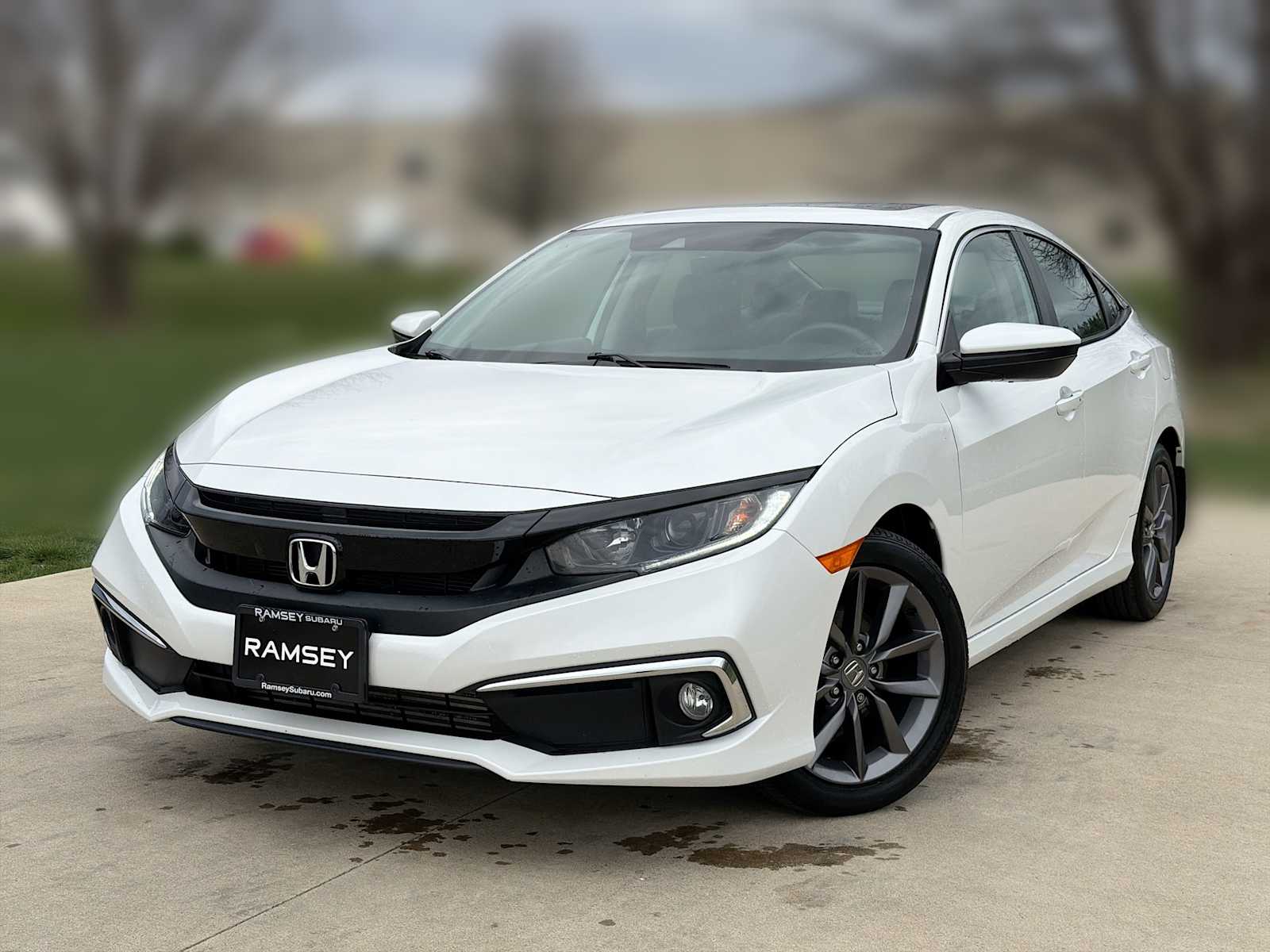 Platinum White Pearl 2020 Honda Civic EX-L Sedan FWD Sedan Front-Wheel Drive Continuously Variable Transmission