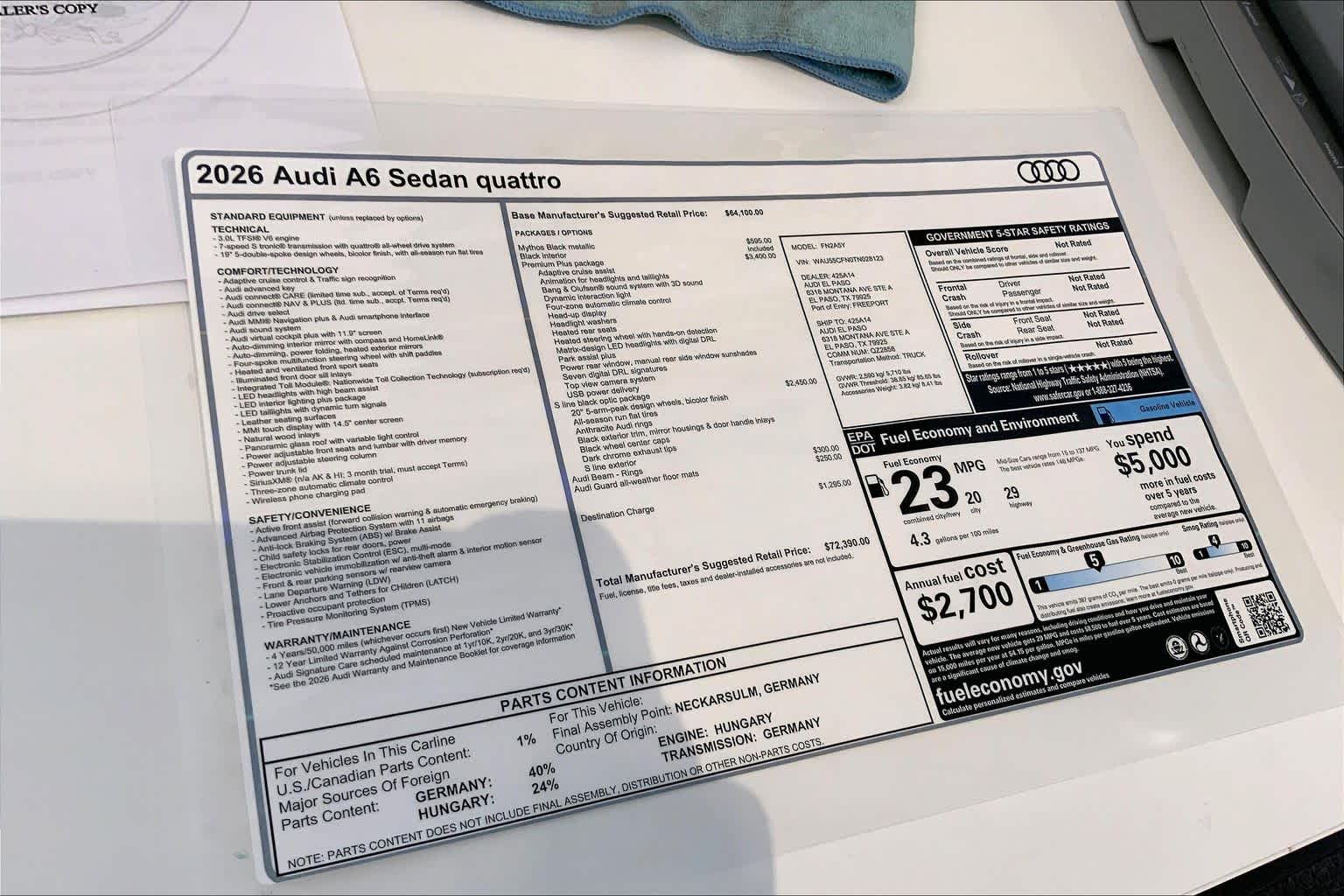 New 2026 Mythos Black me Audi Premium Plus image 22
