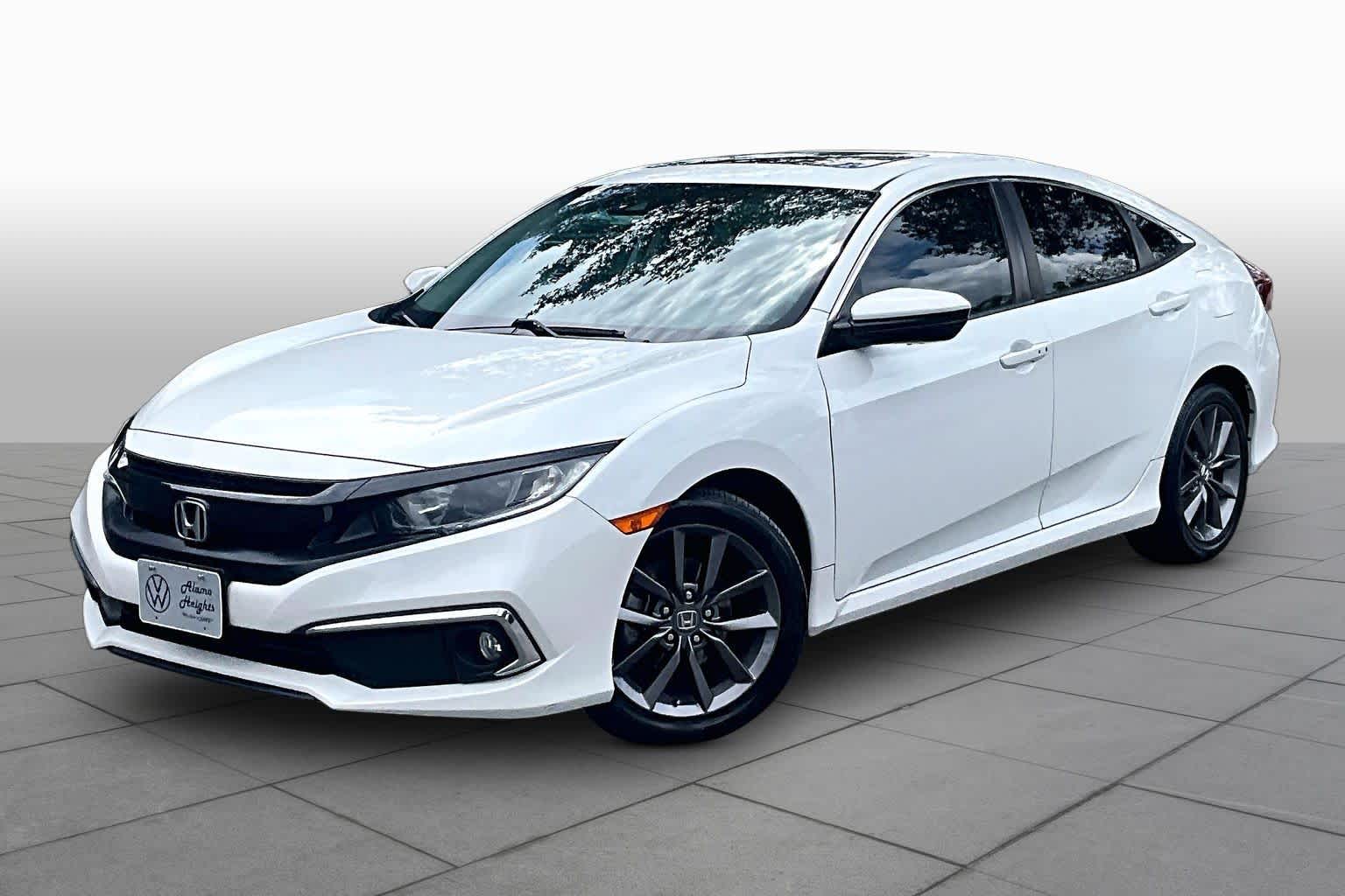 Platinum White Pearl 2021 Honda Civic EX FWD Sedan Front-Wheel Drive Continuously Variable Transmission