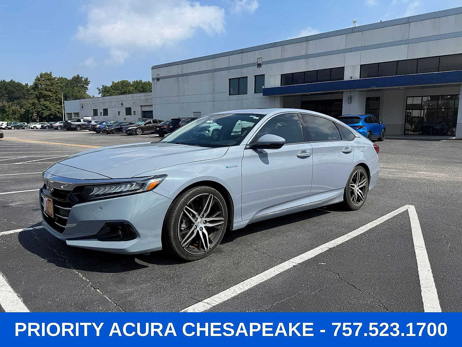Sonic Gray Pearl 2021 Honda Accord Hybrid Sedan Front-Wheel Drive Continuously Variable Transmission