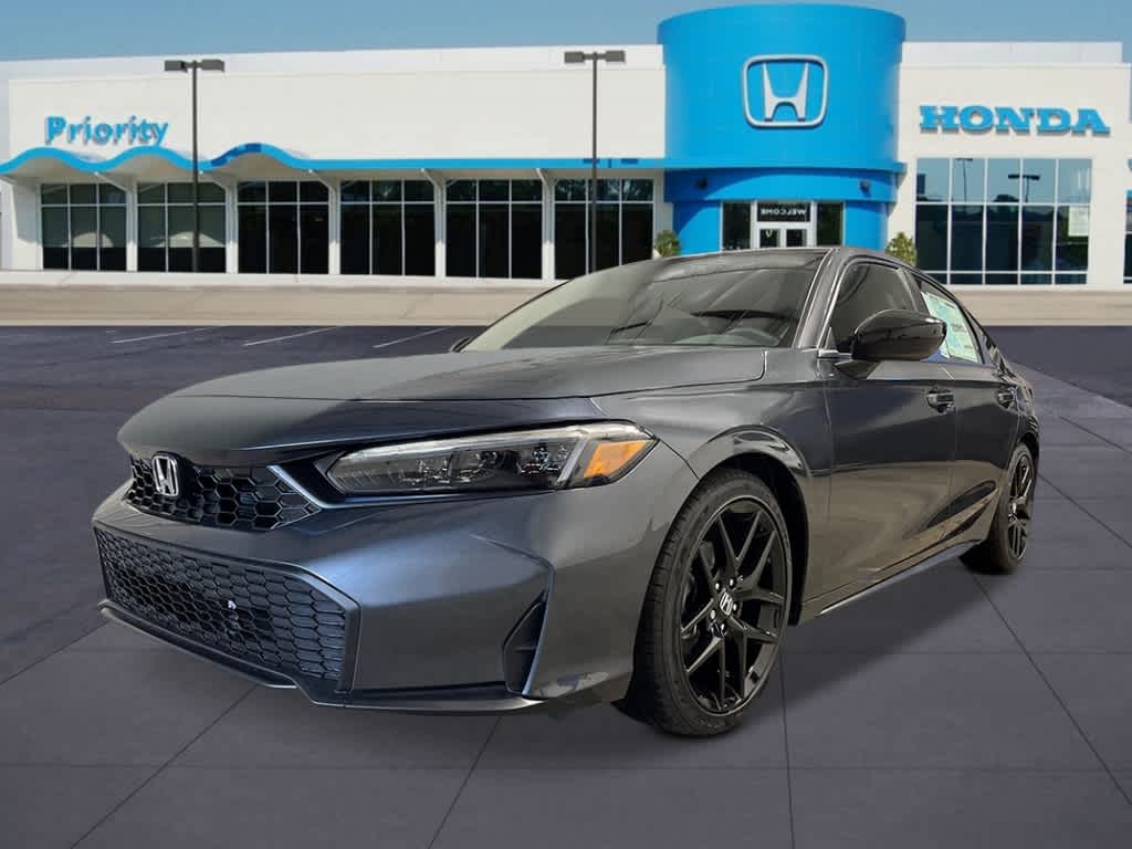 Meteorite Gray Metallic 2026 Honda Civic Hatchback Sport FWD Hatchback Front-Wheel Drive Continuously Variable Transmission
