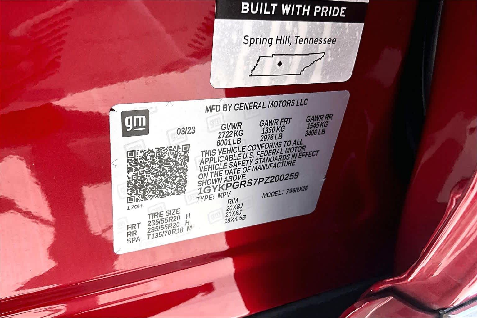 2023 Cadillac XT6 AWD Sport Radiant Red Tintcoat at Group 1 GMC Buick South