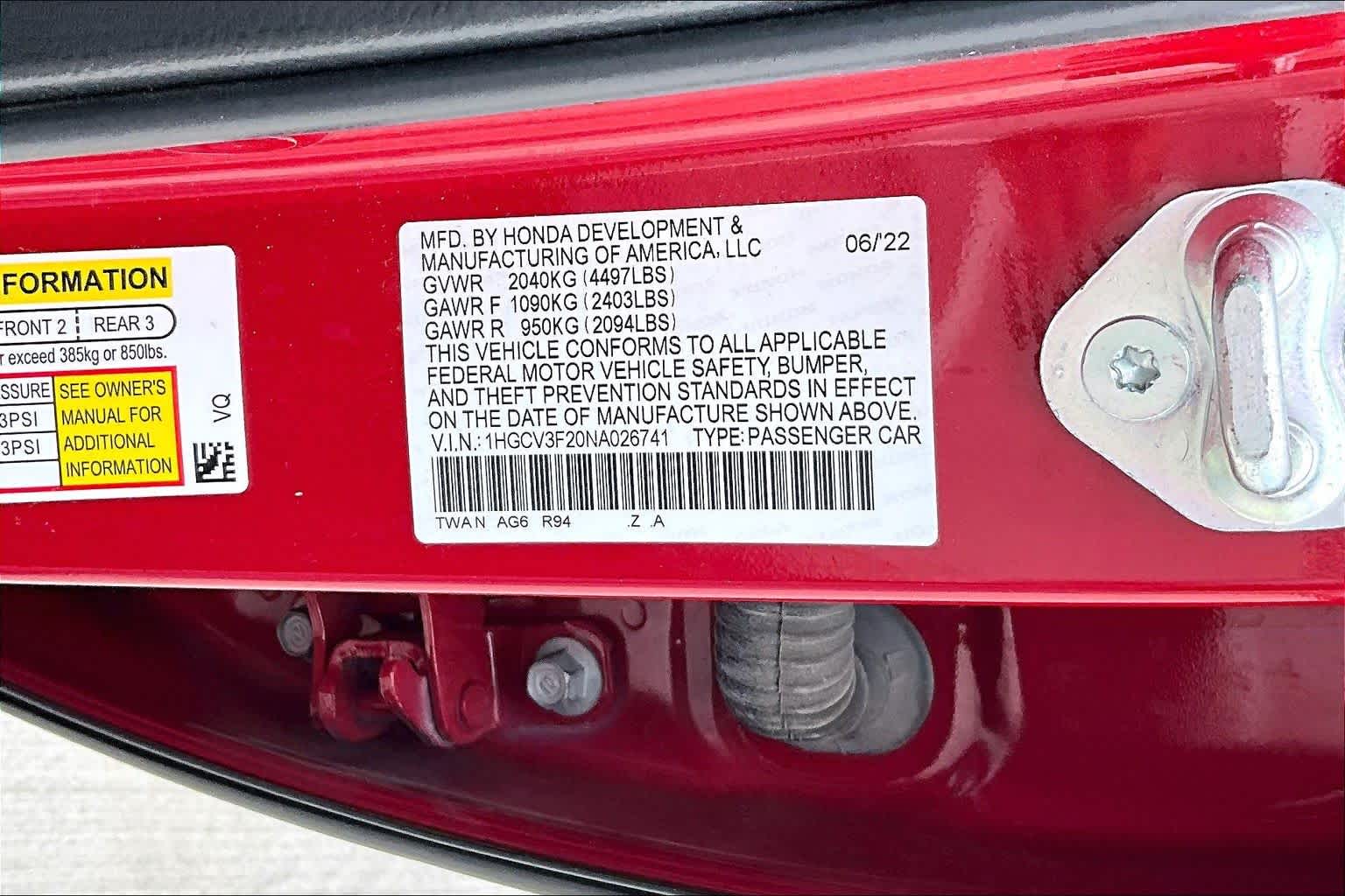 2022 Honda Accord Hybrid Sport San Marino Red at Lexus Southwest Houston