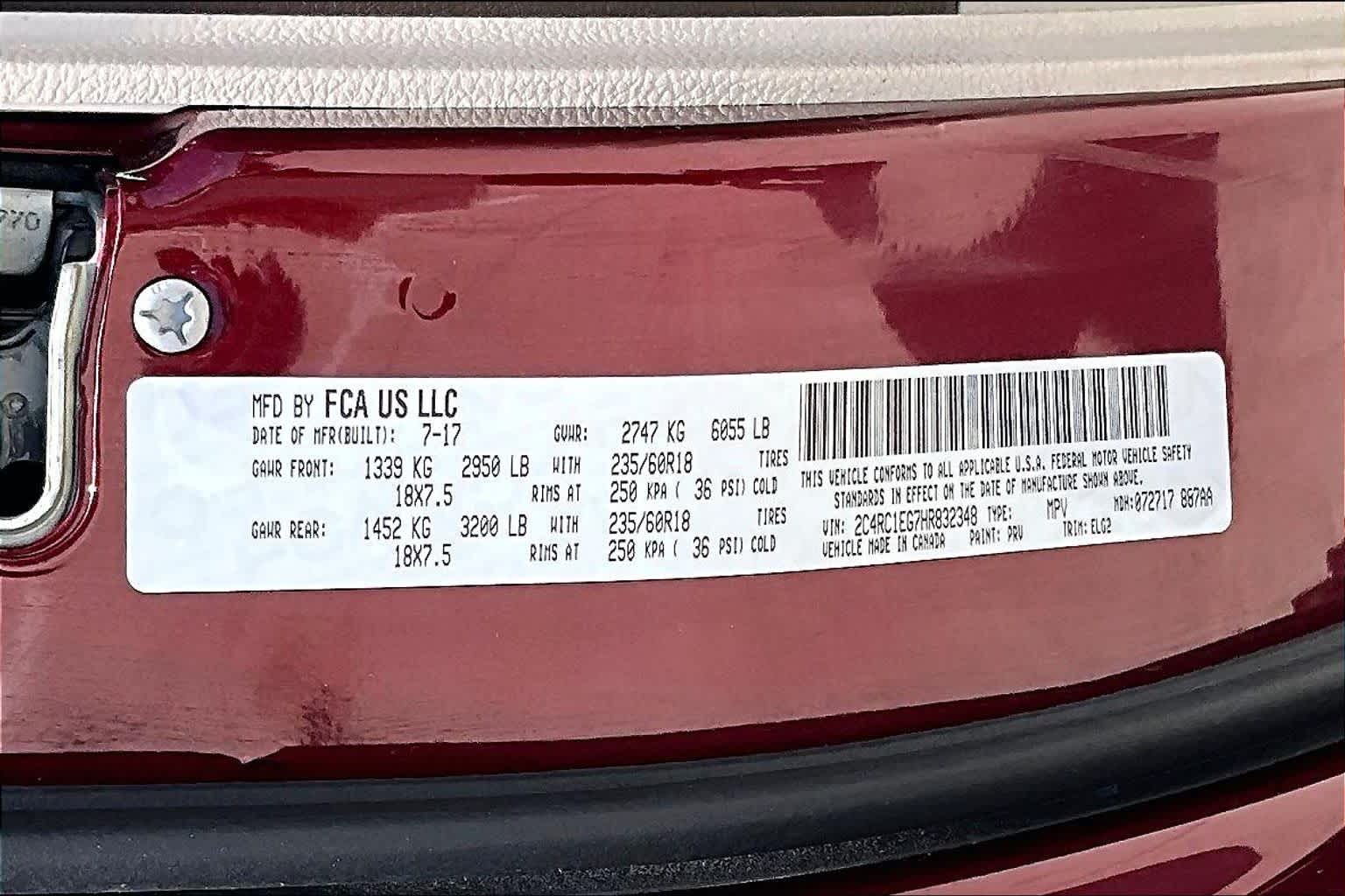 2017 Chrysler Pacifica Touring-L Plus Velvet Red Pearlcoat at Davis Chevrolet