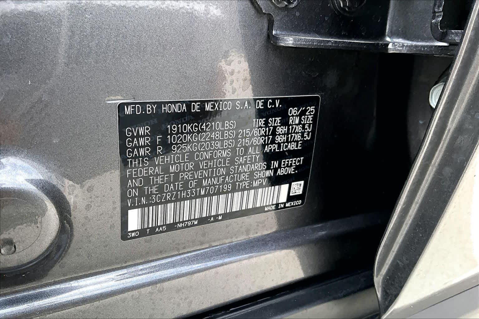 2026 Honda HR-V LX Modern Steel Metallic at Group 1 Toyota Southwest