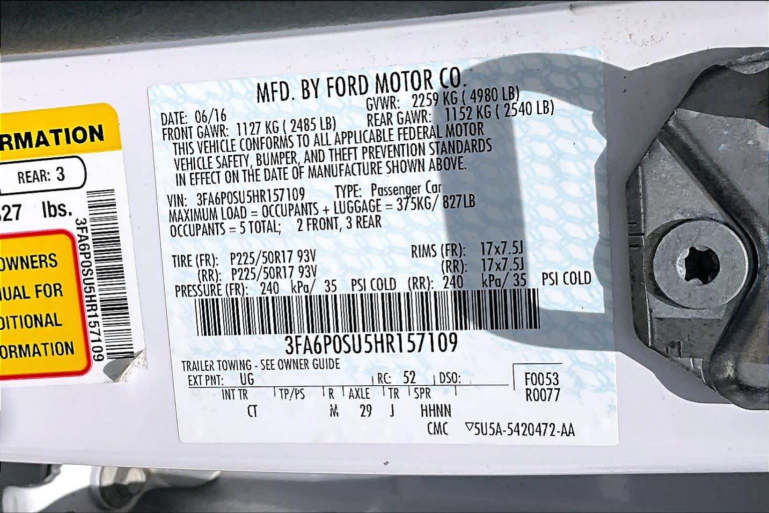 2017 Ford Fusion Energi Titanium White Platinum Metallic Tri-Coat at Beck & Masten Kia
