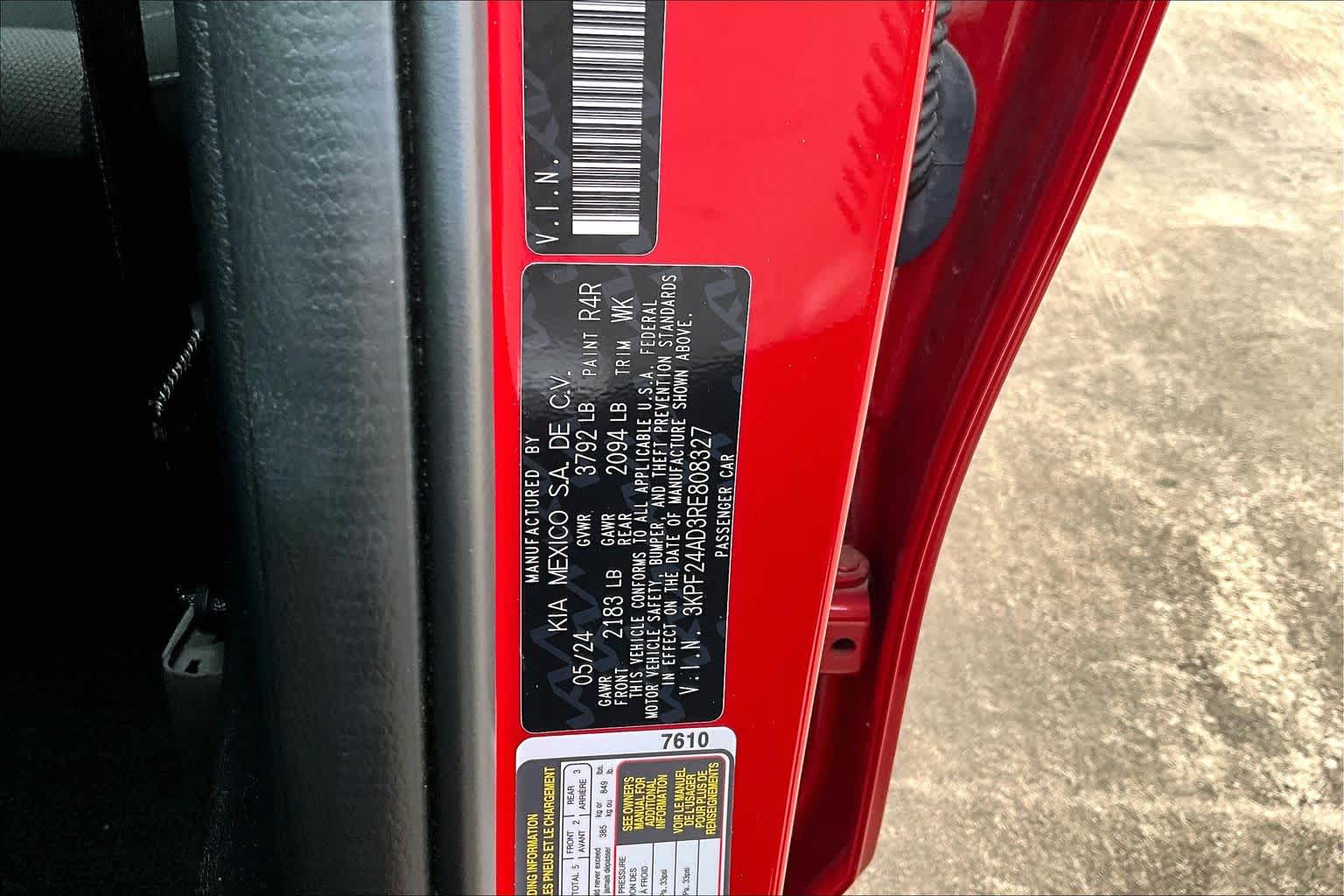 2024 Kia Forte LXS Currant Red at Mercedes-Benz of Houston North