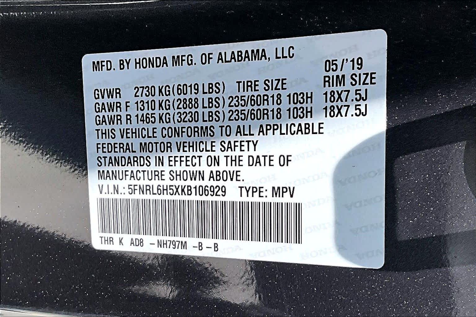 2019 Honda Odyssey EX Modern Steel Metallic at Lexus of Clear Lake