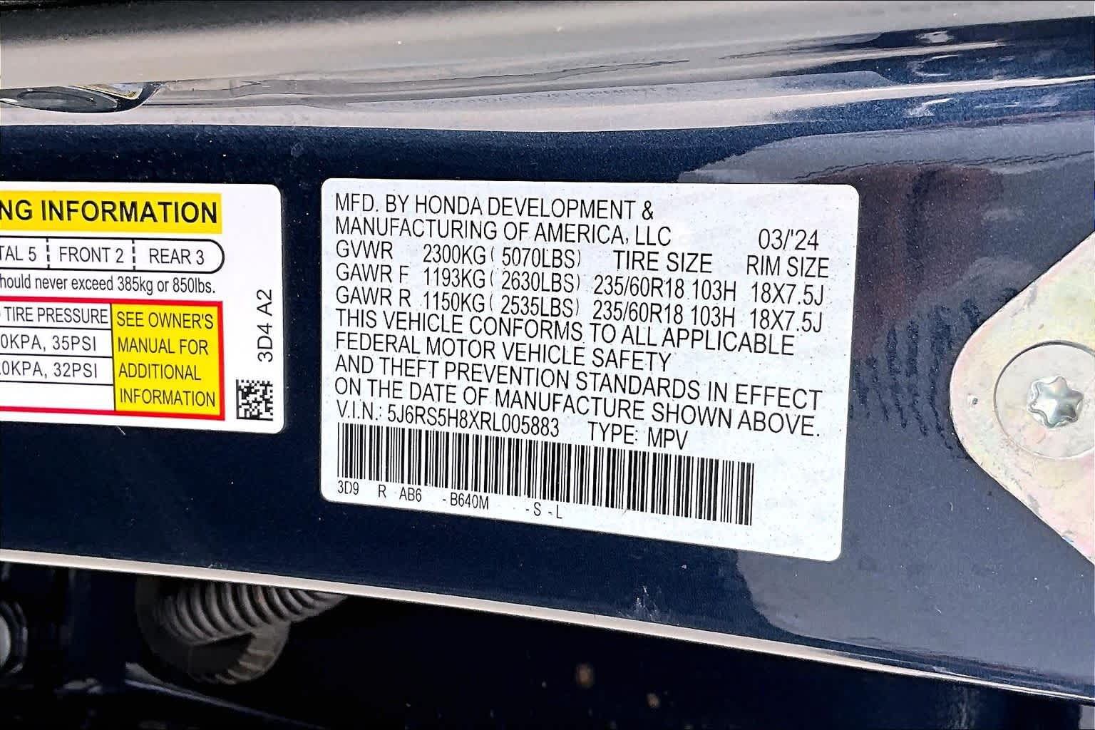 2024 Honda CR-V Hybrid Sport-L Canyon River Blue Metallic at Texan GMC Buick