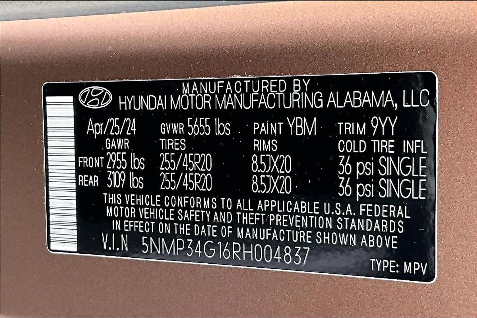 2024 Hyundai Santa Fe Hybrid Limited Earthy Brass Matte at Lexus of Clear Lake