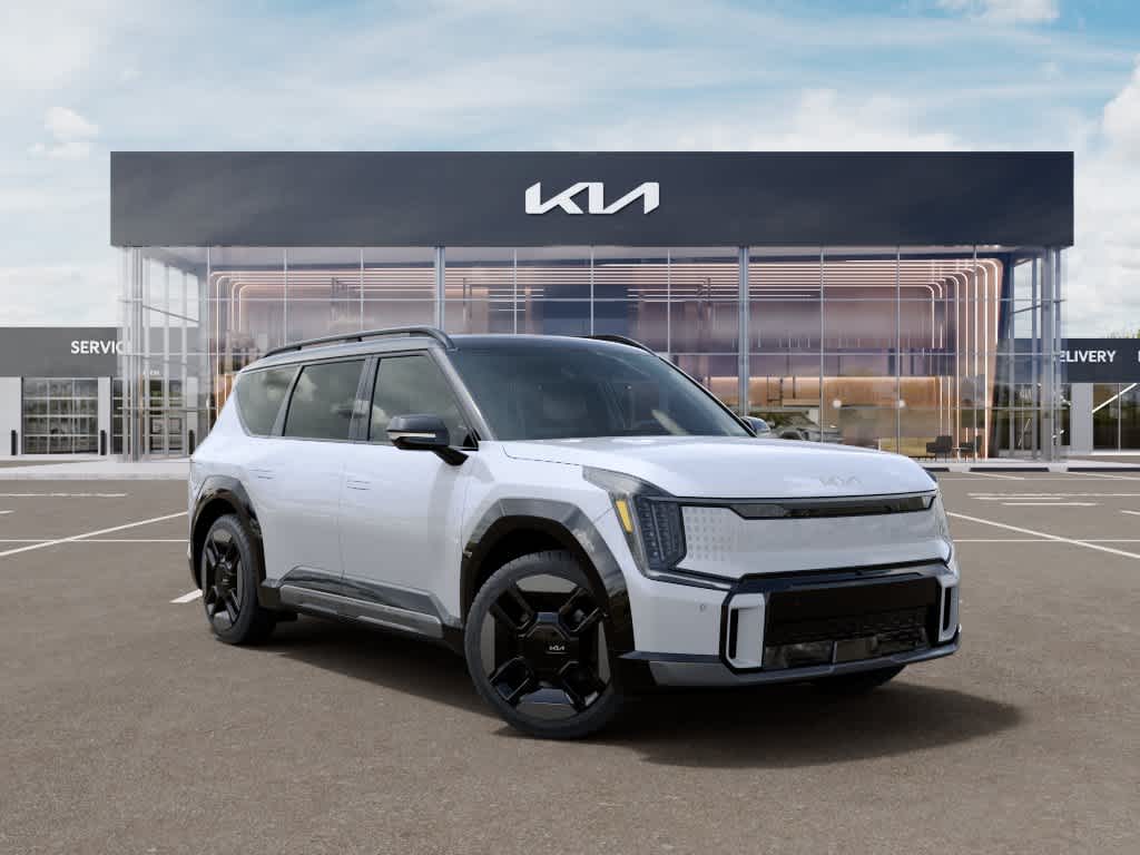 2026 Kia EV9 GT-Line Glacial White Pearl/Ebony Black Roof at Beck & Masten Kia