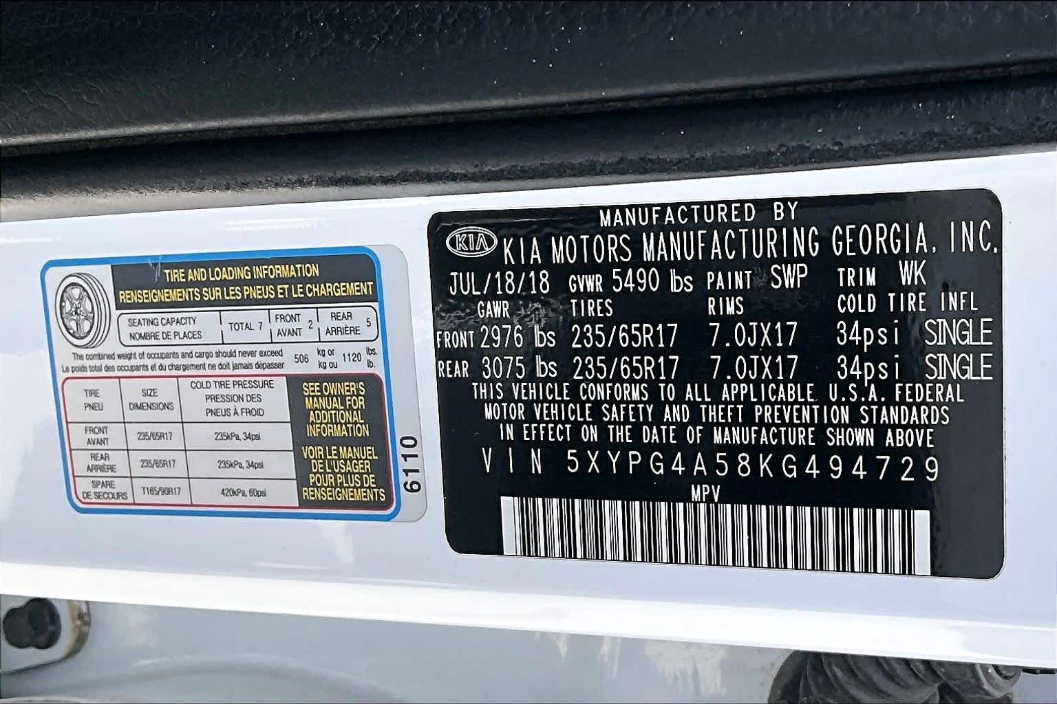 2019 Kia Sorento LX V6 Snow White Pearl at Beck & Masten Kia