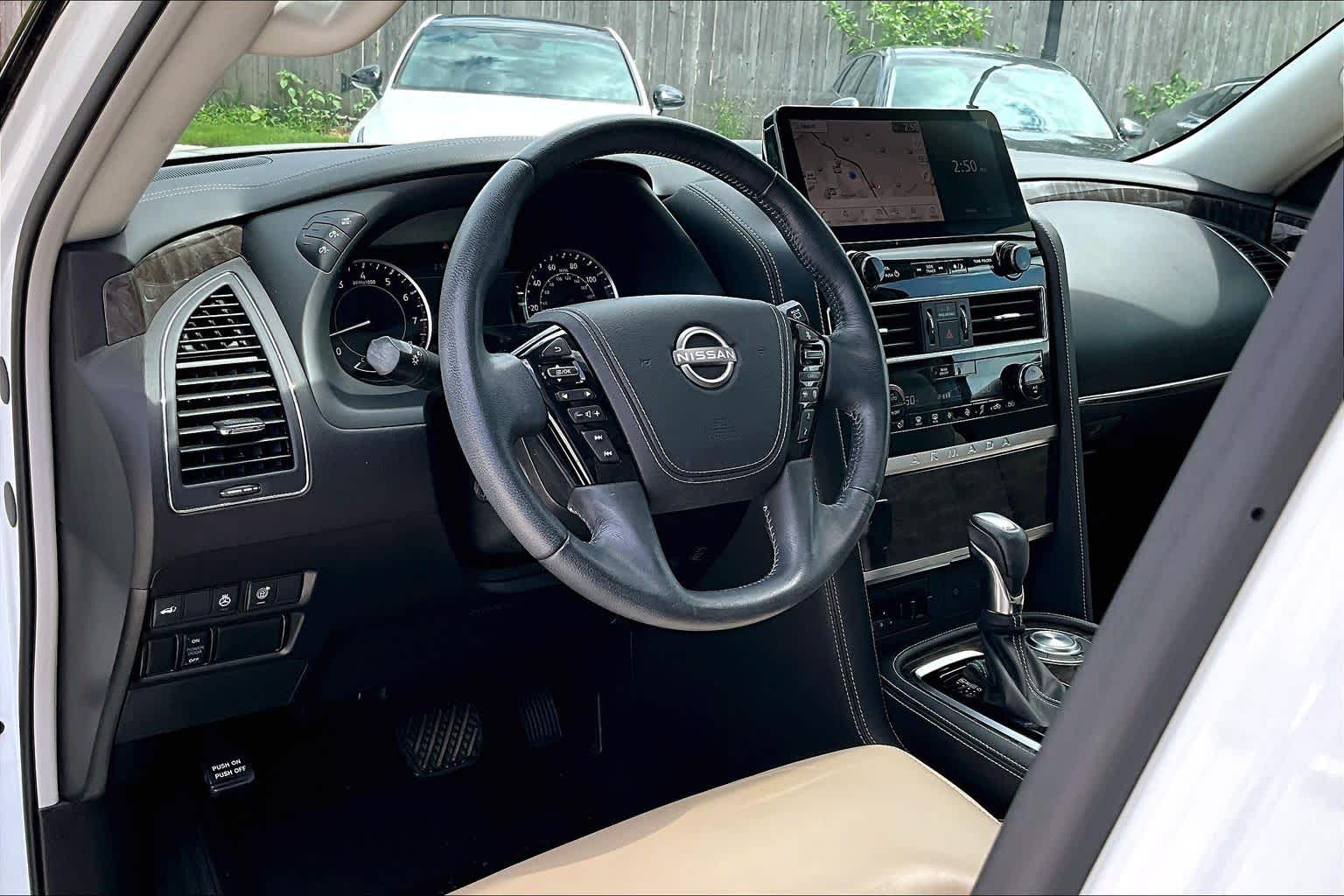 2023 Nissan Armada Platinum Aspen White Tricoat at AutoNation USA Katy