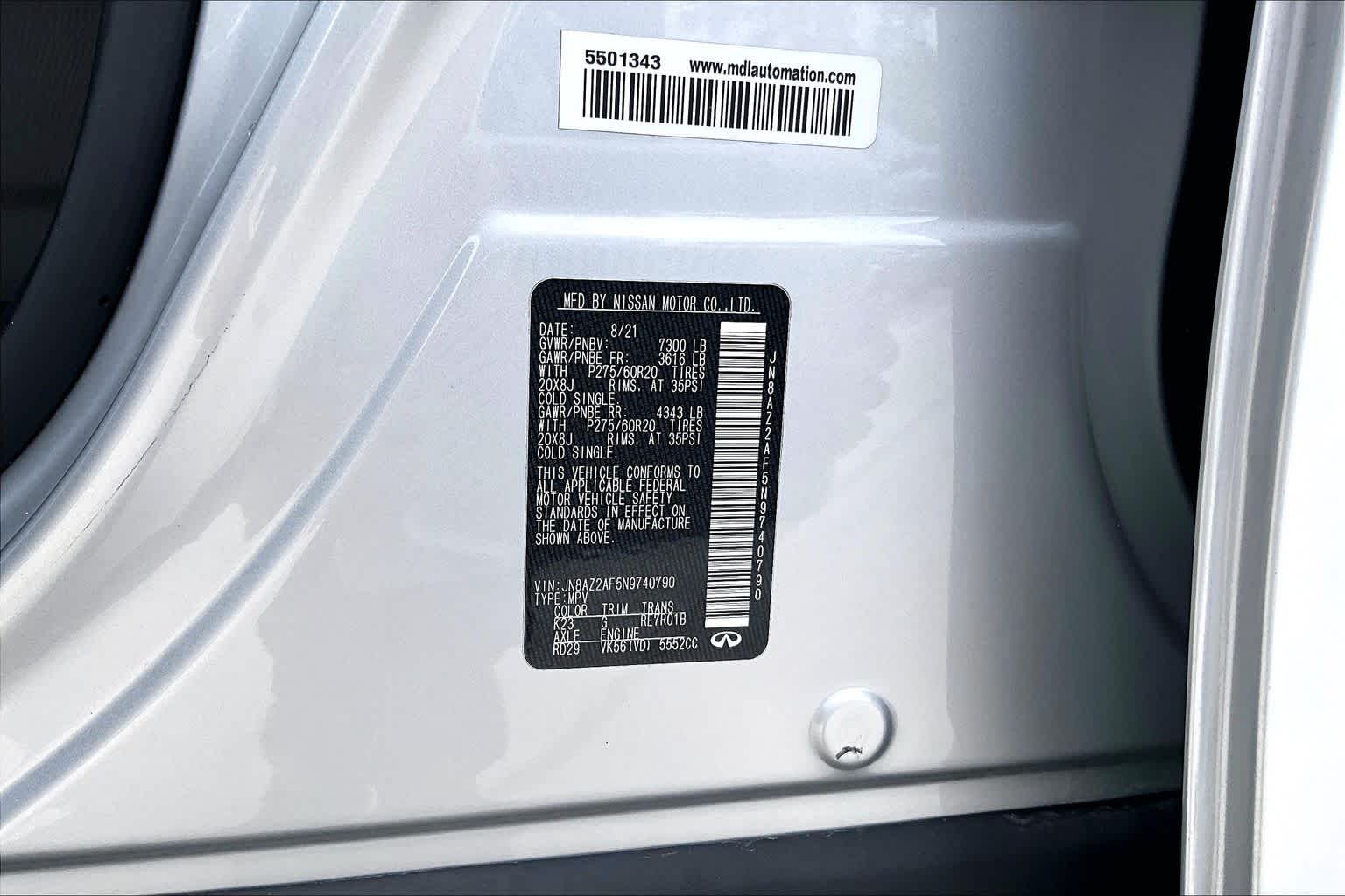 2022 INFINITI QX80 LUXE Liquid Platinum at Westside Kia