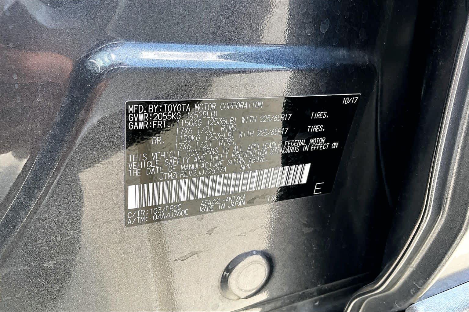 2018 Toyota RAV4 LE Magnetic Gray Metallic at HGreg Houston