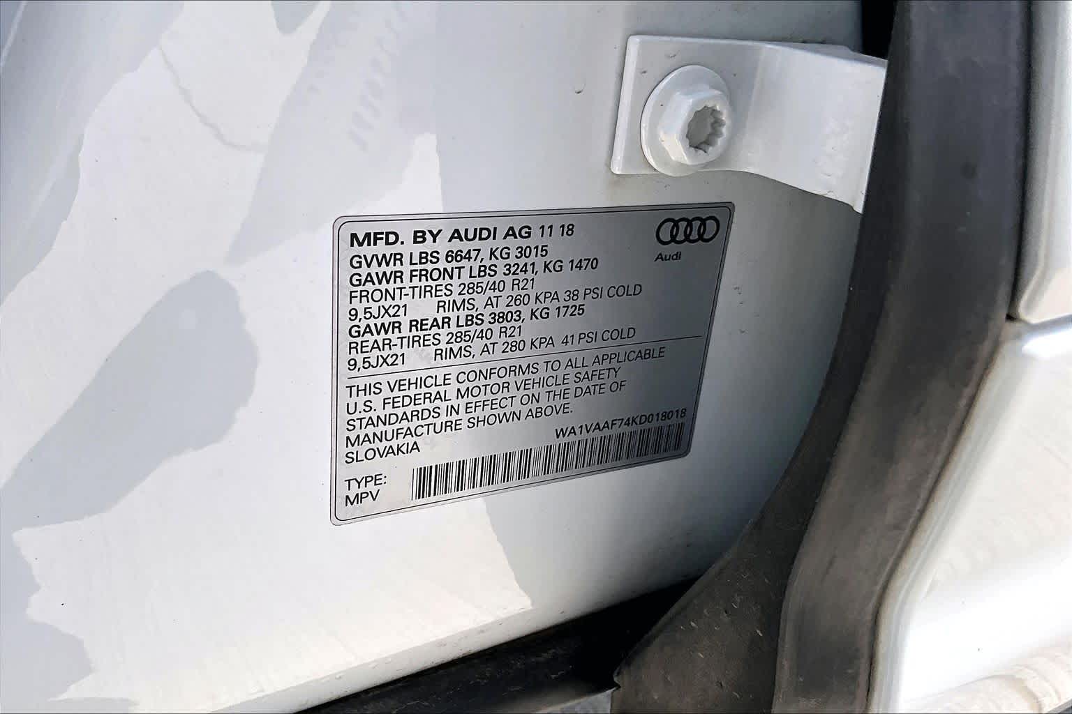 2019 Audi Q7 Prestige Glacier White Metallic at Lexus of Clear Lake