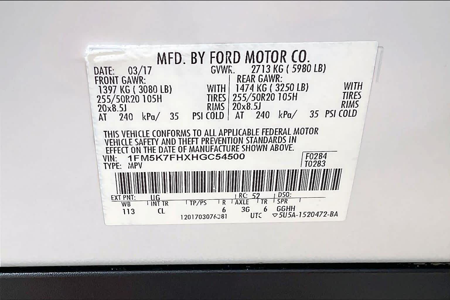 2017 Ford Explorer Limited White Platinum Metallic Tri-Coat at AutoNation USA Houston
