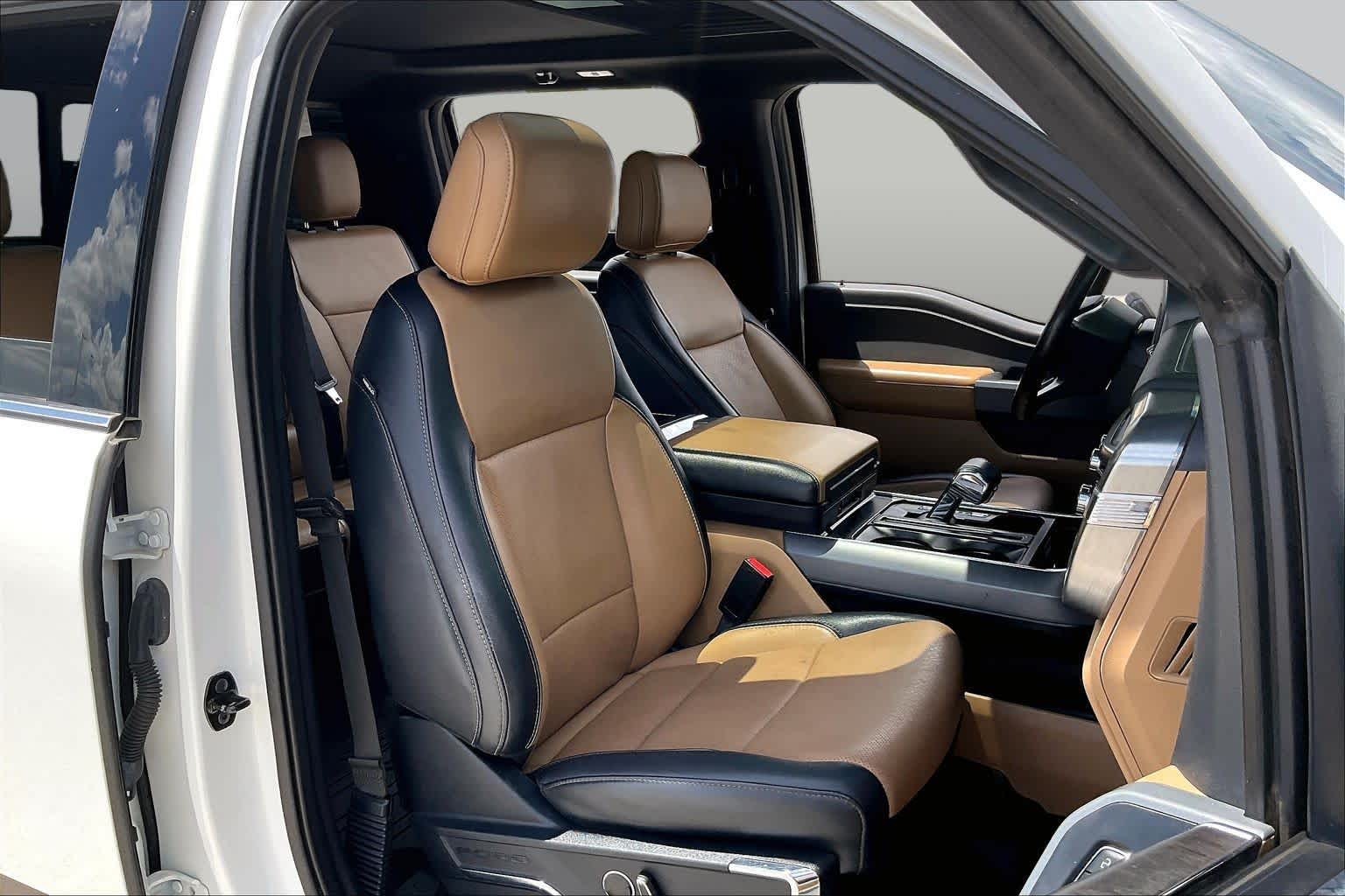 2021 Ford F-150 LARIAT Star White Metallic Tri-Coat/Stone Gray at Tomball Ford