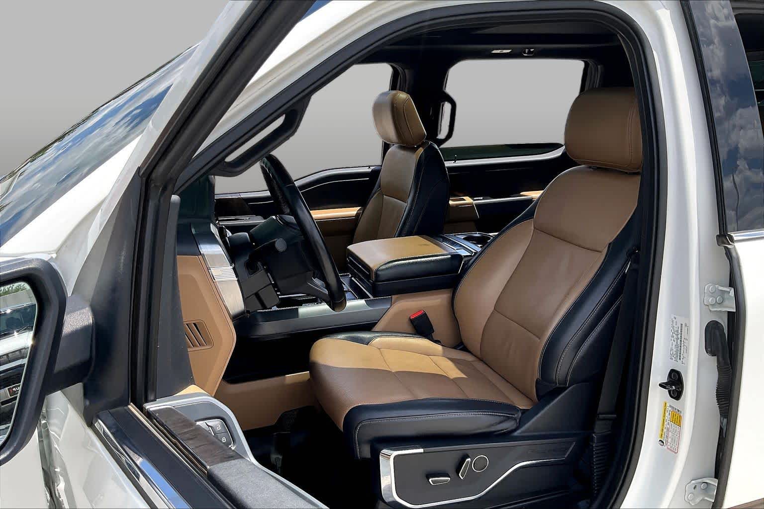 2021 Ford F-150 LARIAT Star White Metallic Tri-Coat/Stone Gray at Tomball Ford