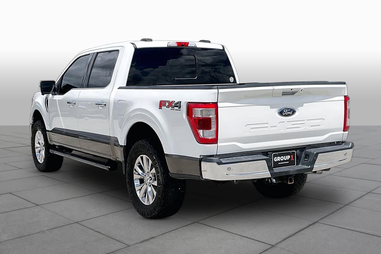 2021 Ford F-150 LARIAT Star White Metallic Tri-Coat/Stone Gray at Tomball Ford