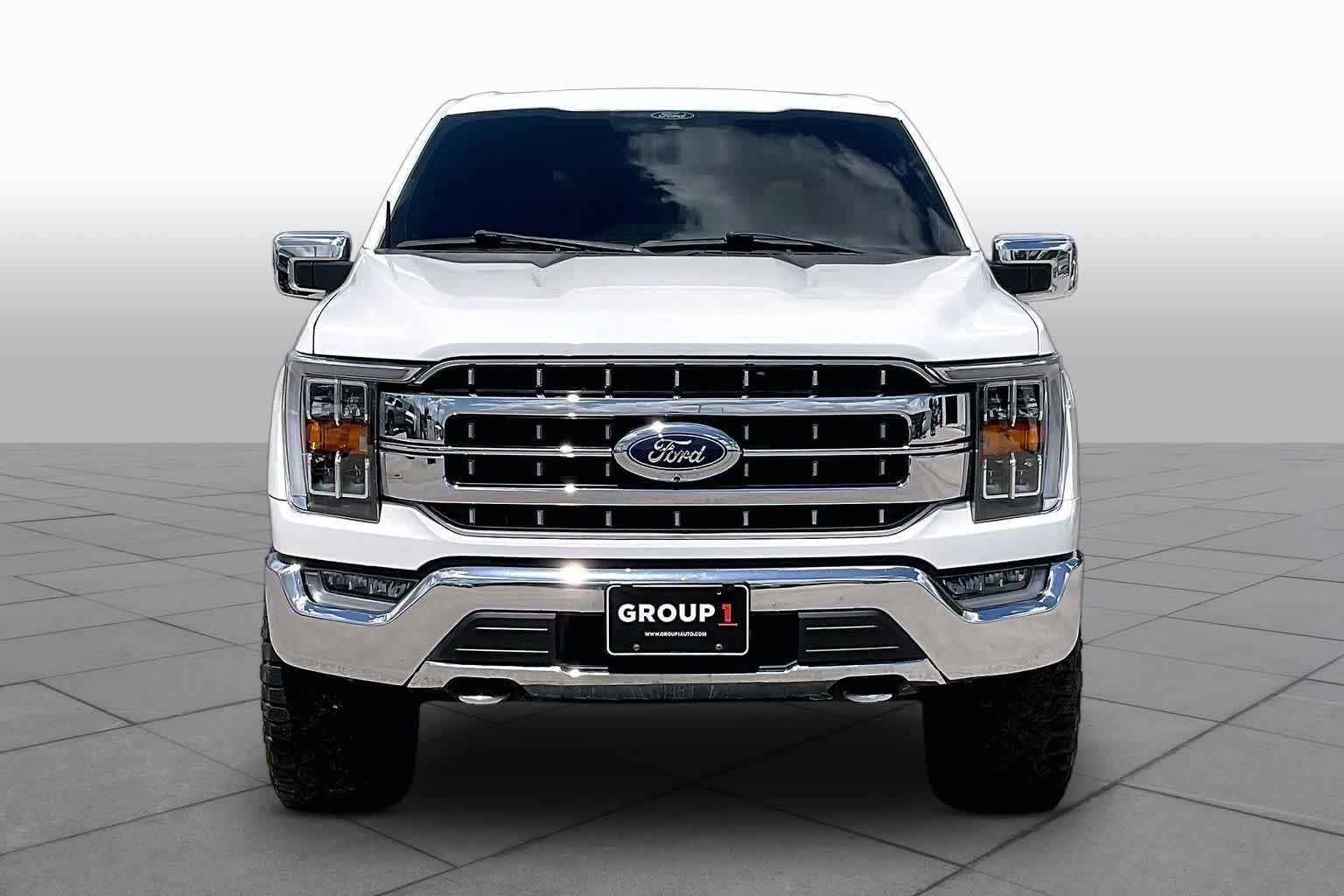 2021 Ford F-150 LARIAT Star White Metallic Tri-Coat/Stone Gray at Tomball Ford