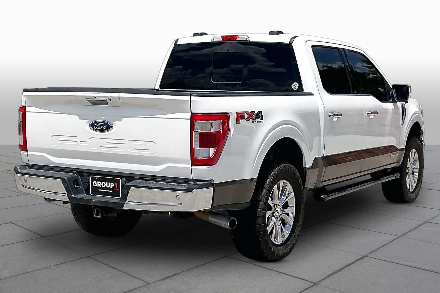 2021 Ford F-150 LARIAT Star White Metallic Tri-Coat/Stone Gray at Tomball Ford