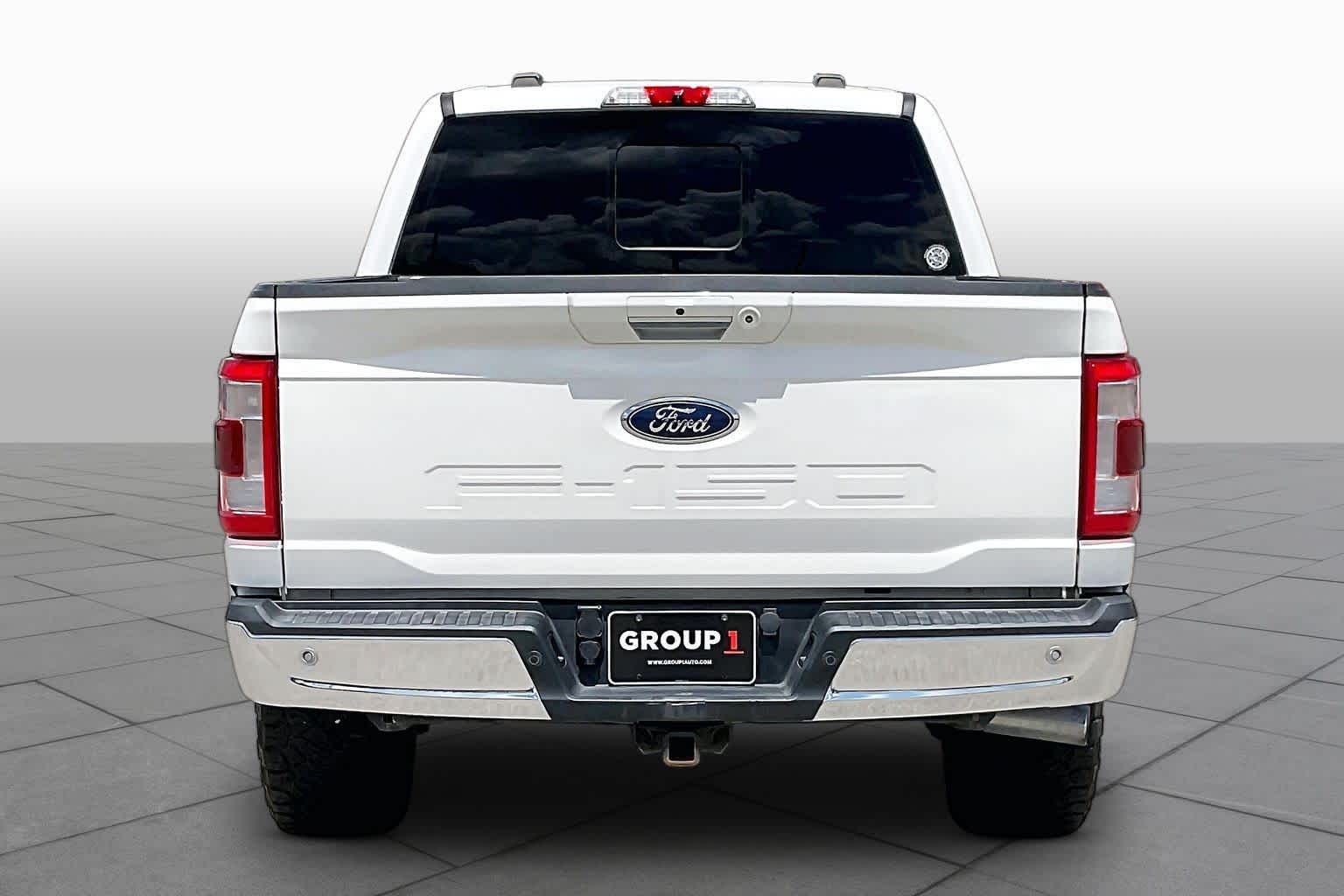 2021 Ford F-150 LARIAT Star White Metallic Tri-Coat/Stone Gray at Tomball Ford