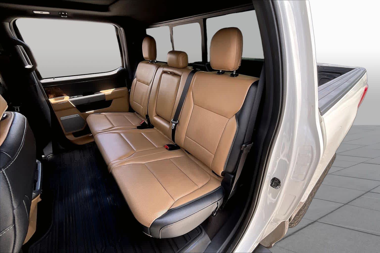 2021 Ford F-150 LARIAT Star White Metallic Tri-Coat/Stone Gray at Tomball Ford