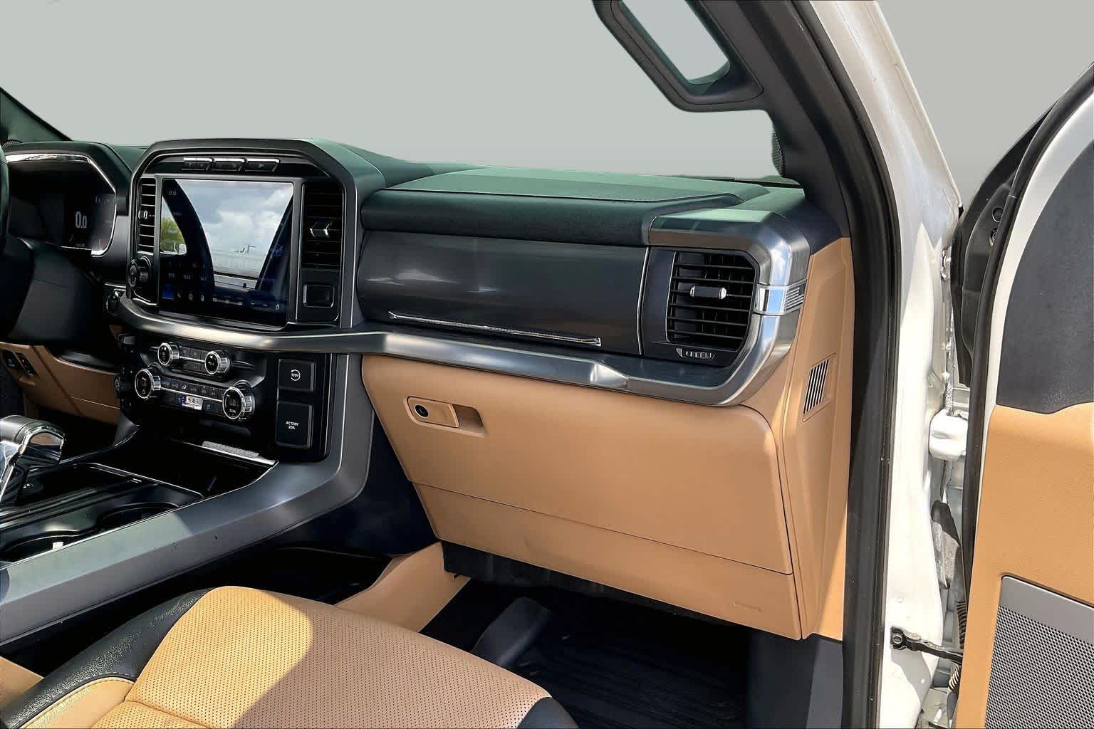 2021 Ford F-150 LARIAT Star White Metallic Tri-Coat/Stone Gray at Tomball Ford