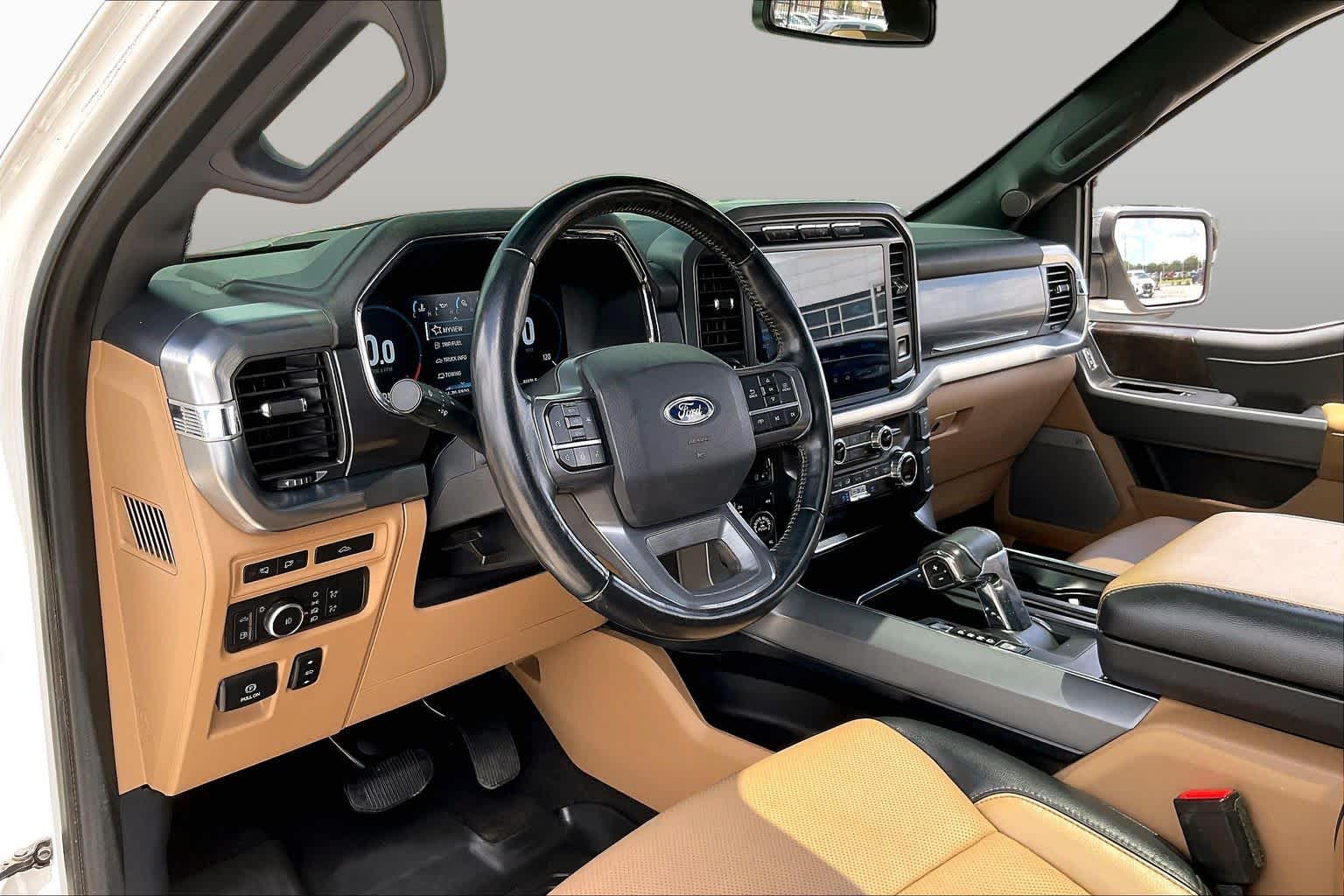 2021 Ford F-150 LARIAT Star White Metallic Tri-Coat/Stone Gray at Tomball Ford