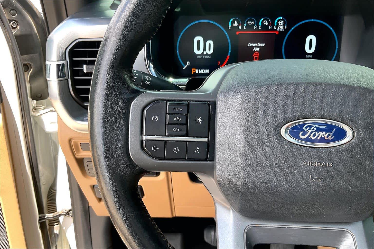 2021 Ford F-150 LARIAT Star White Metallic Tri-Coat/Stone Gray at Tomball Ford