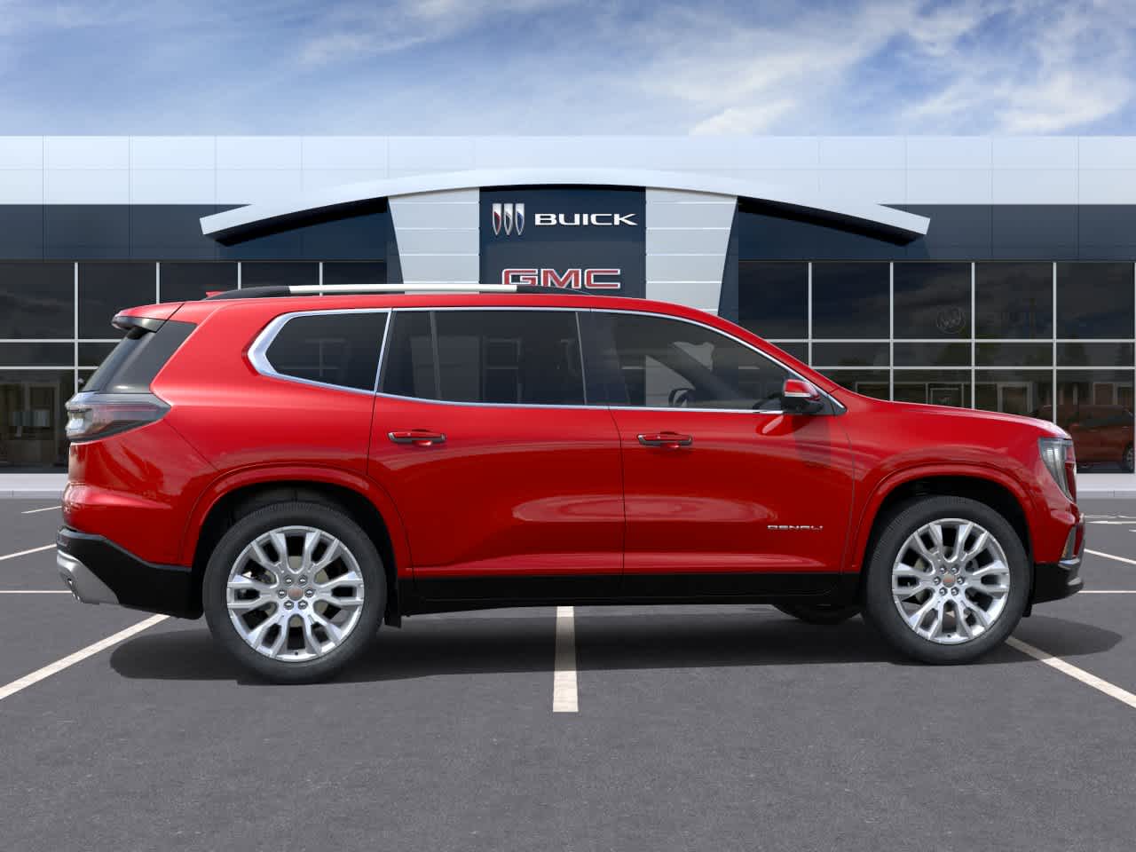 2026 GMC Acadia FWD Denali Volcanic Red Tintcoat at Texan GMC Buick