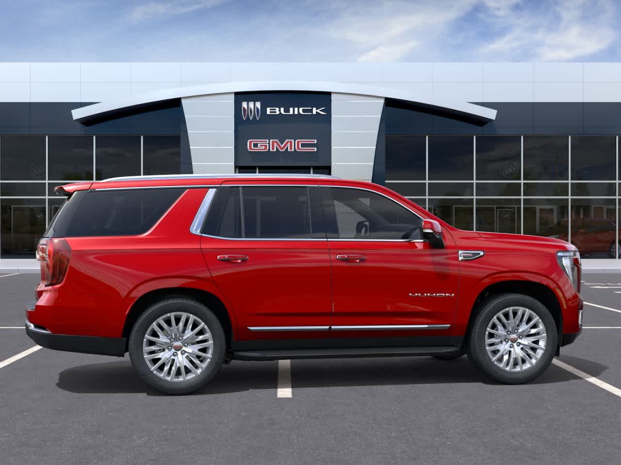2026 GMC Yukon Elevation Volcanic Red Tintcoat at Texan GMC Buick