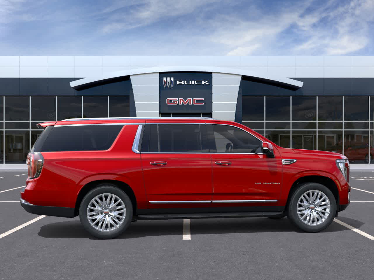 2026 GMC Yukon XL Elevation Volcanic Red Tintcoat at Texan GMC Buick