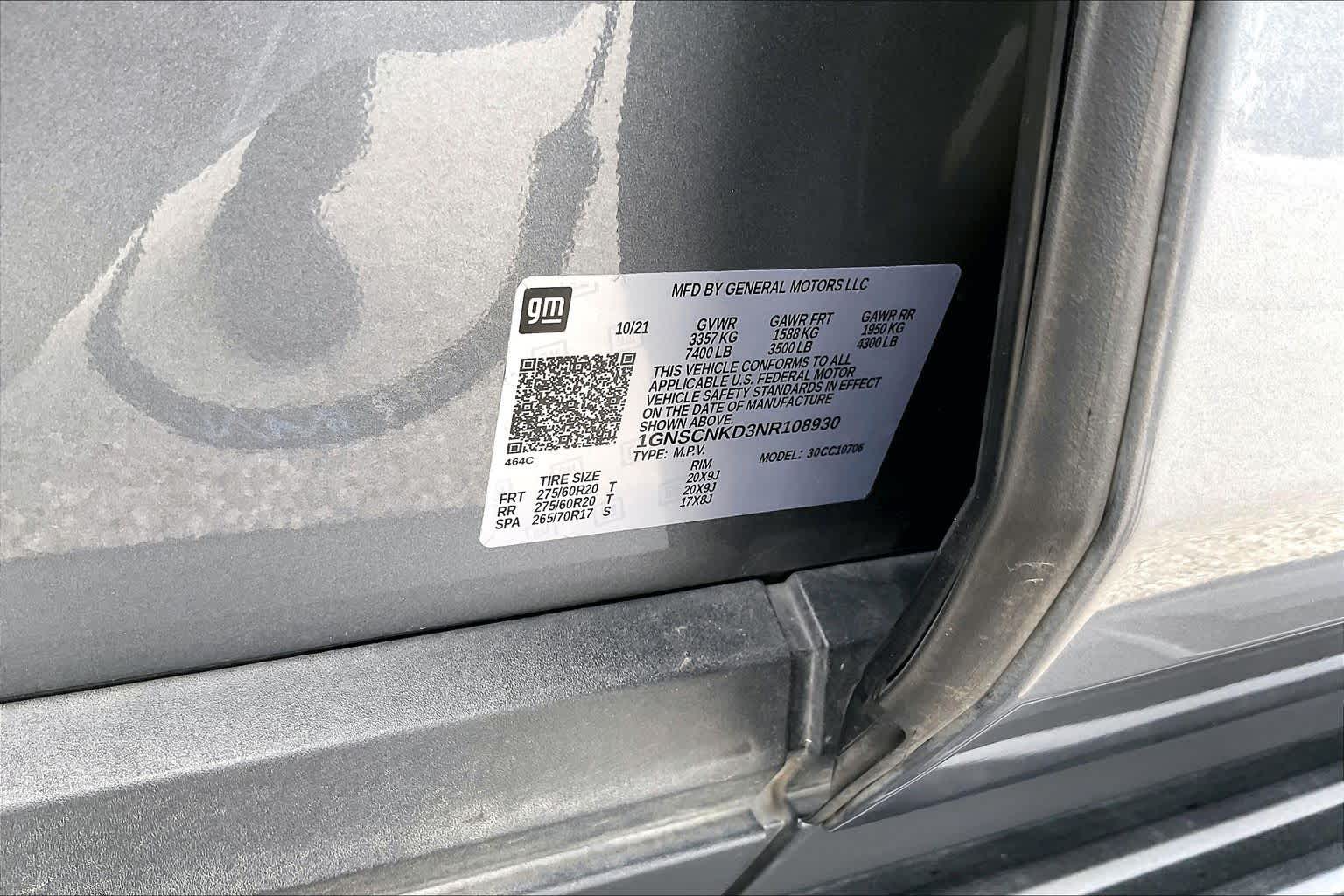 2022 Chevrolet Tahoe LT Satin Steel Metallic at Mercedes-Benz of Houston North