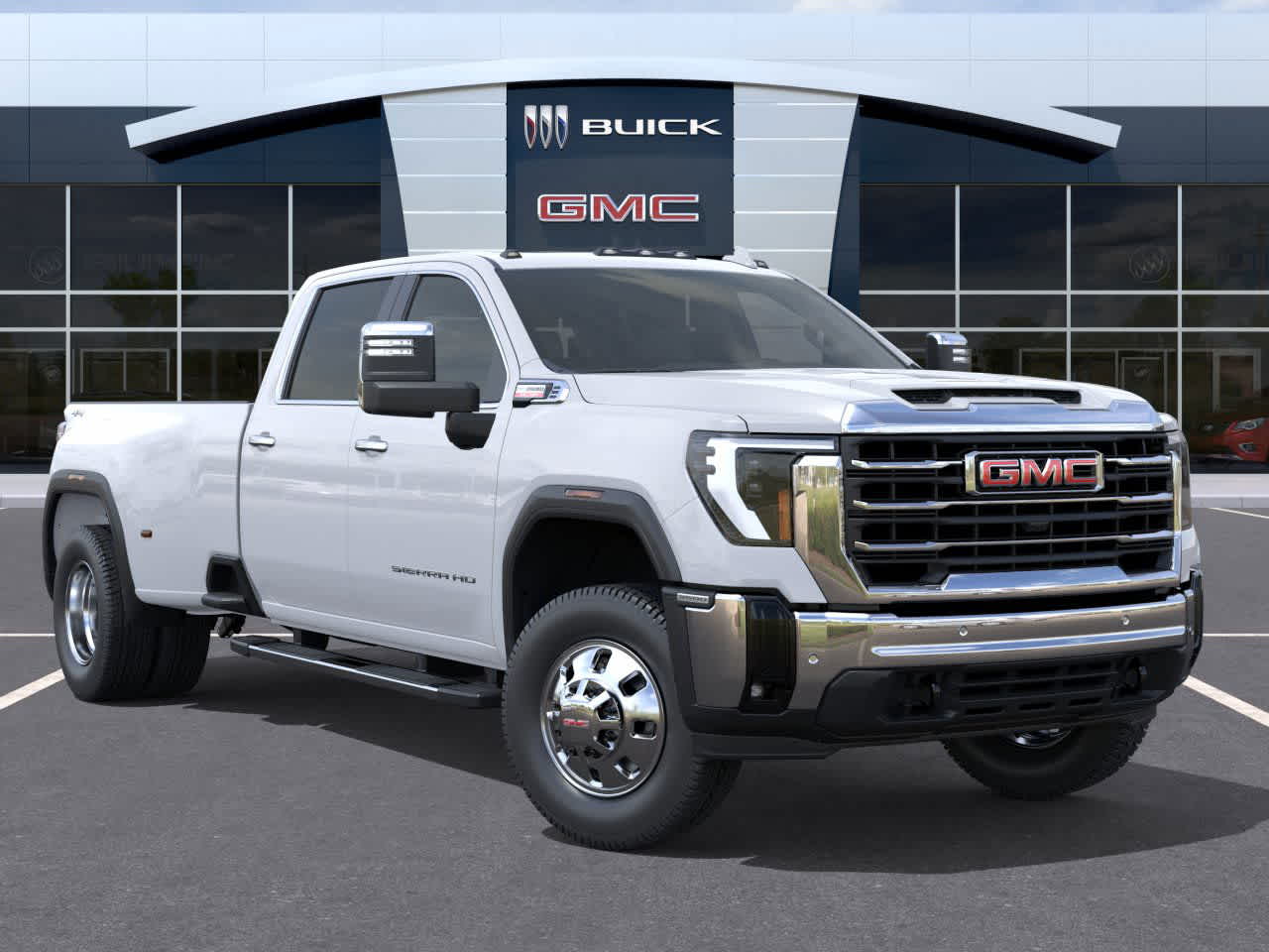 2026 GMC Sierra 3500HD SLT Glacier White Tricoat at Texan GMC Buick