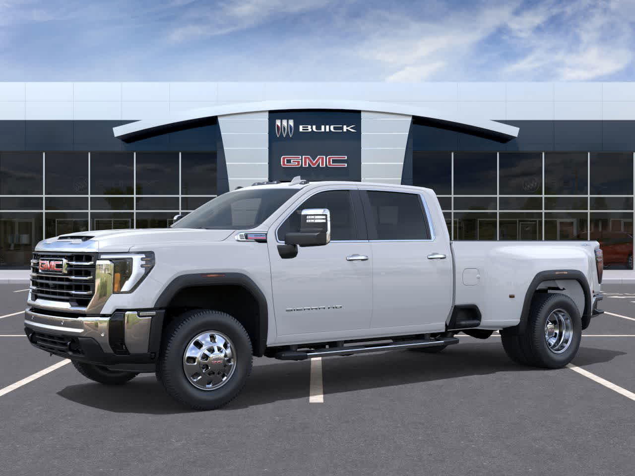 2026 GMC Sierra 3500HD SLT Glacier White Tricoat at Texan GMC Buick