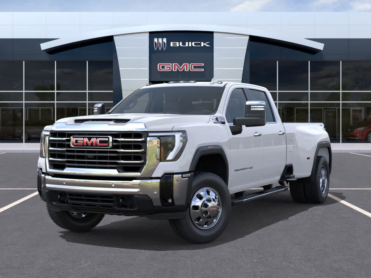 2026 GMC Sierra 3500HD SLT Glacier White Tricoat at Texan GMC Buick