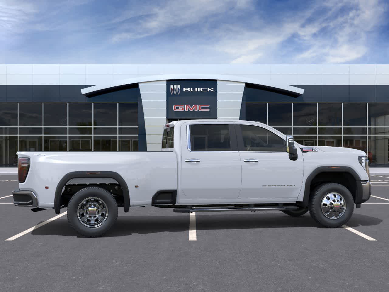 2026 GMC Sierra 3500HD SLT Glacier White Tricoat at Texan GMC Buick