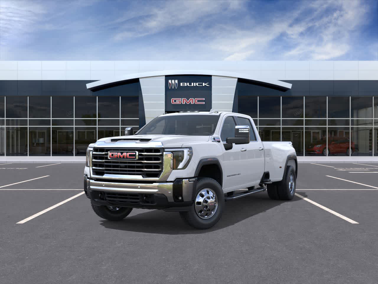 2026 GMC Sierra 3500HD SLT Glacier White Tricoat at Texan GMC Buick