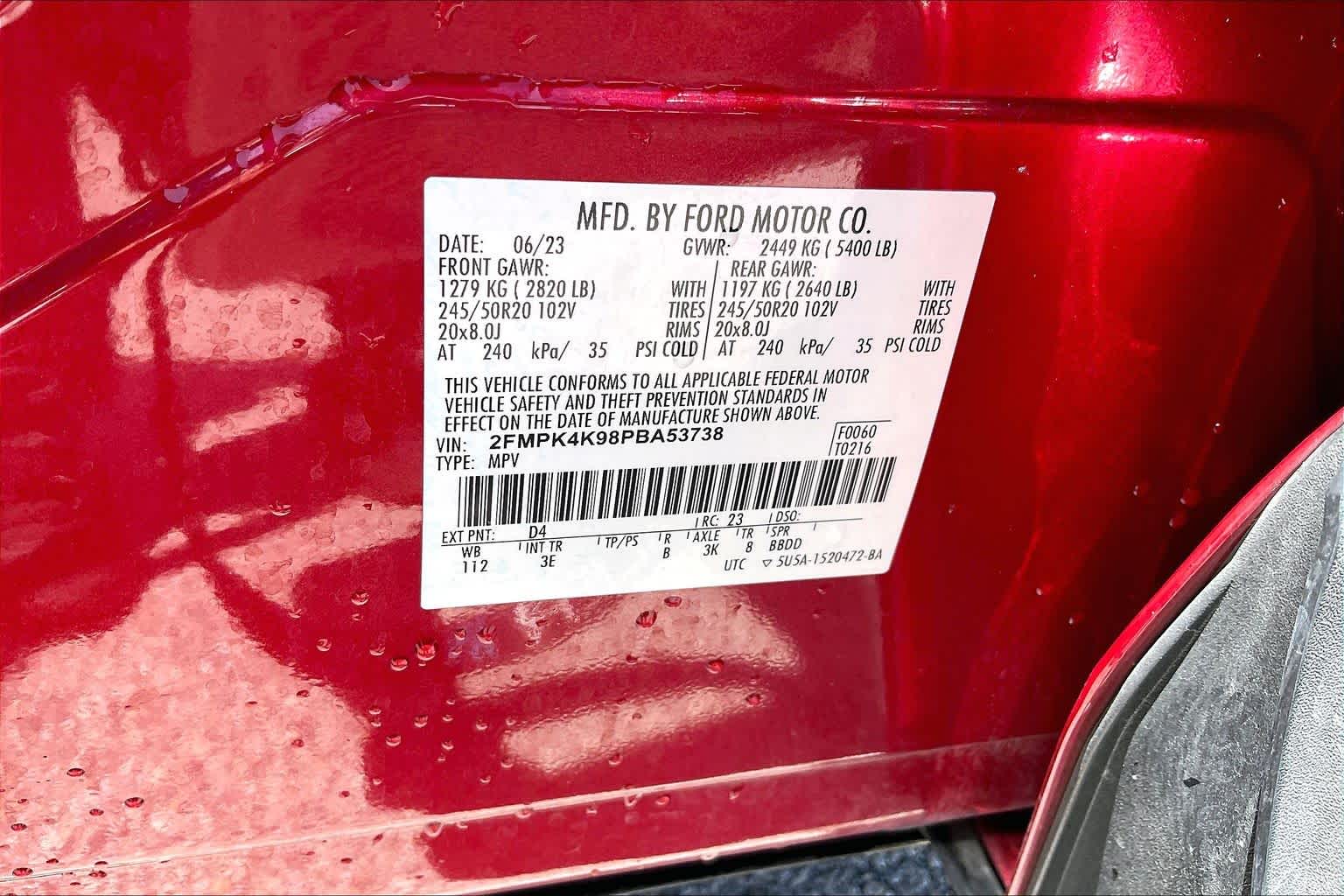 2023 Ford Edge Titanium Rapid Red Metallic Tinted Clearcoat at Turner Chevrolet