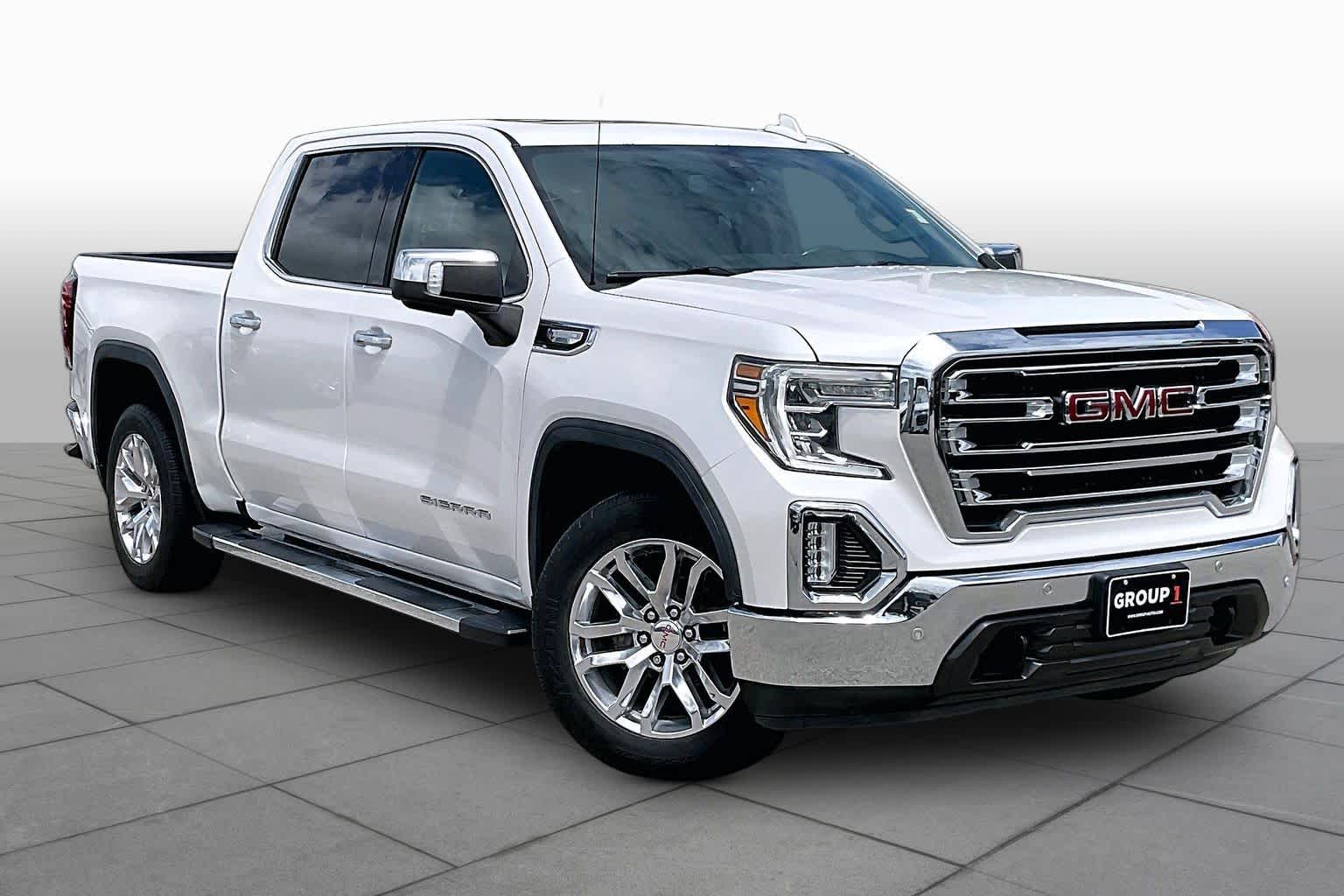 2021 GMC Sierra 1500 SLT White Frost Tricoat at Group 1 GMC Buick South