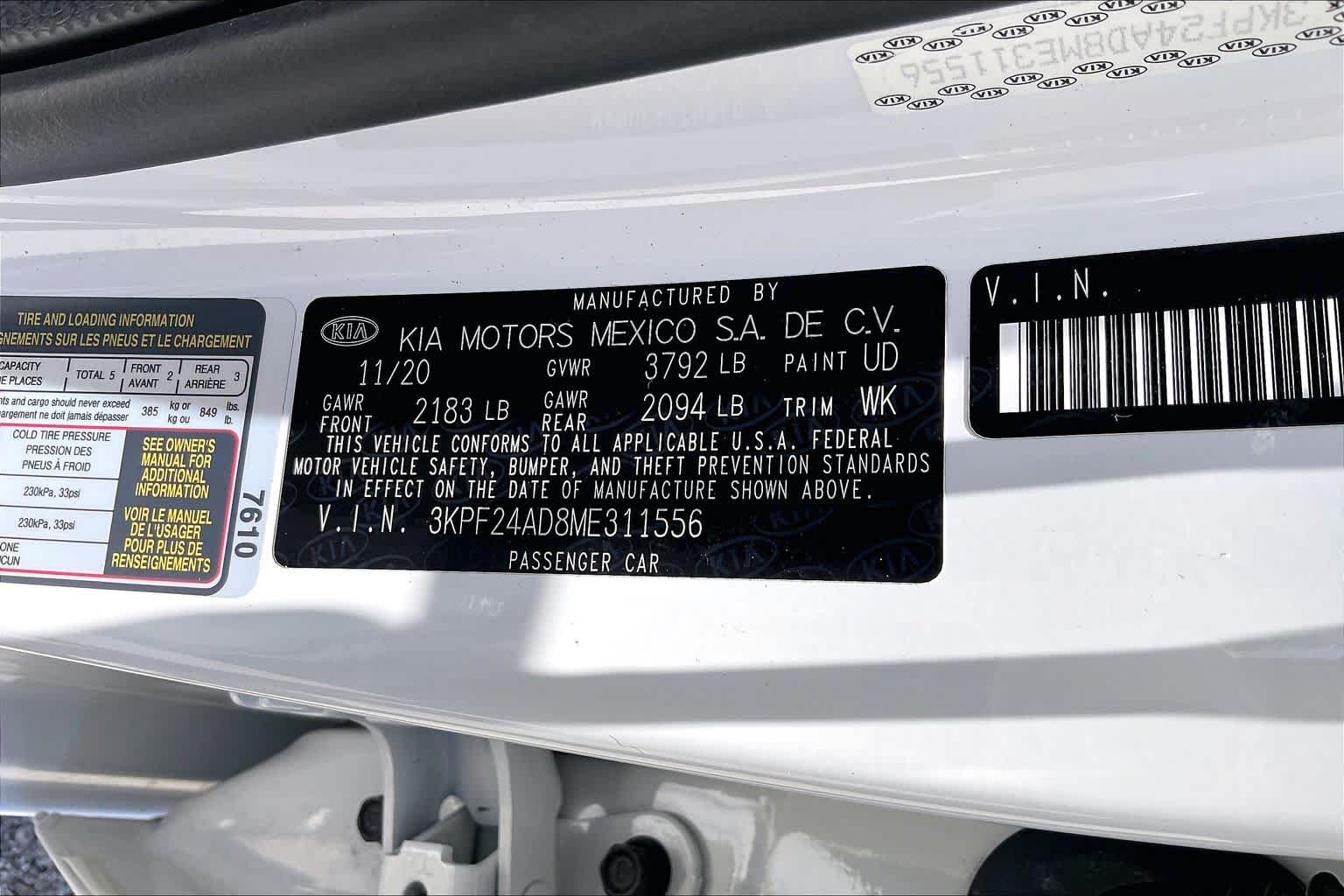 2021 Kia Forte LXS Clear White at HGreg Houston