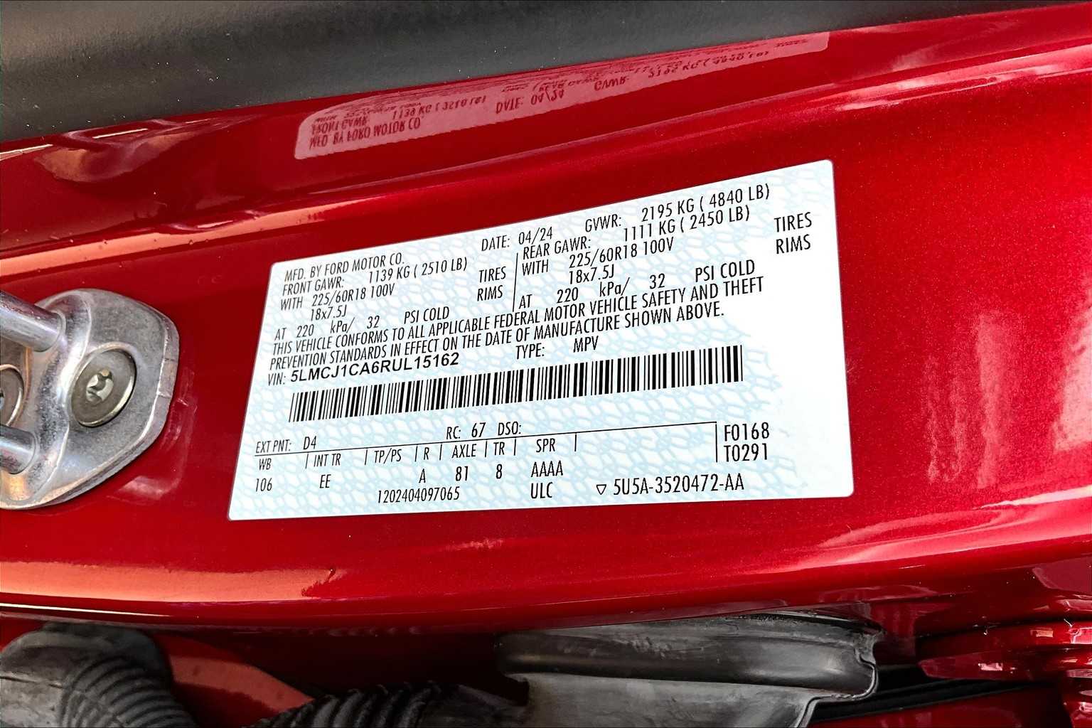 2024 Lincoln Corsair Premiere Red Carpet Metallic Tinted Clearcoat at Baytown Ford